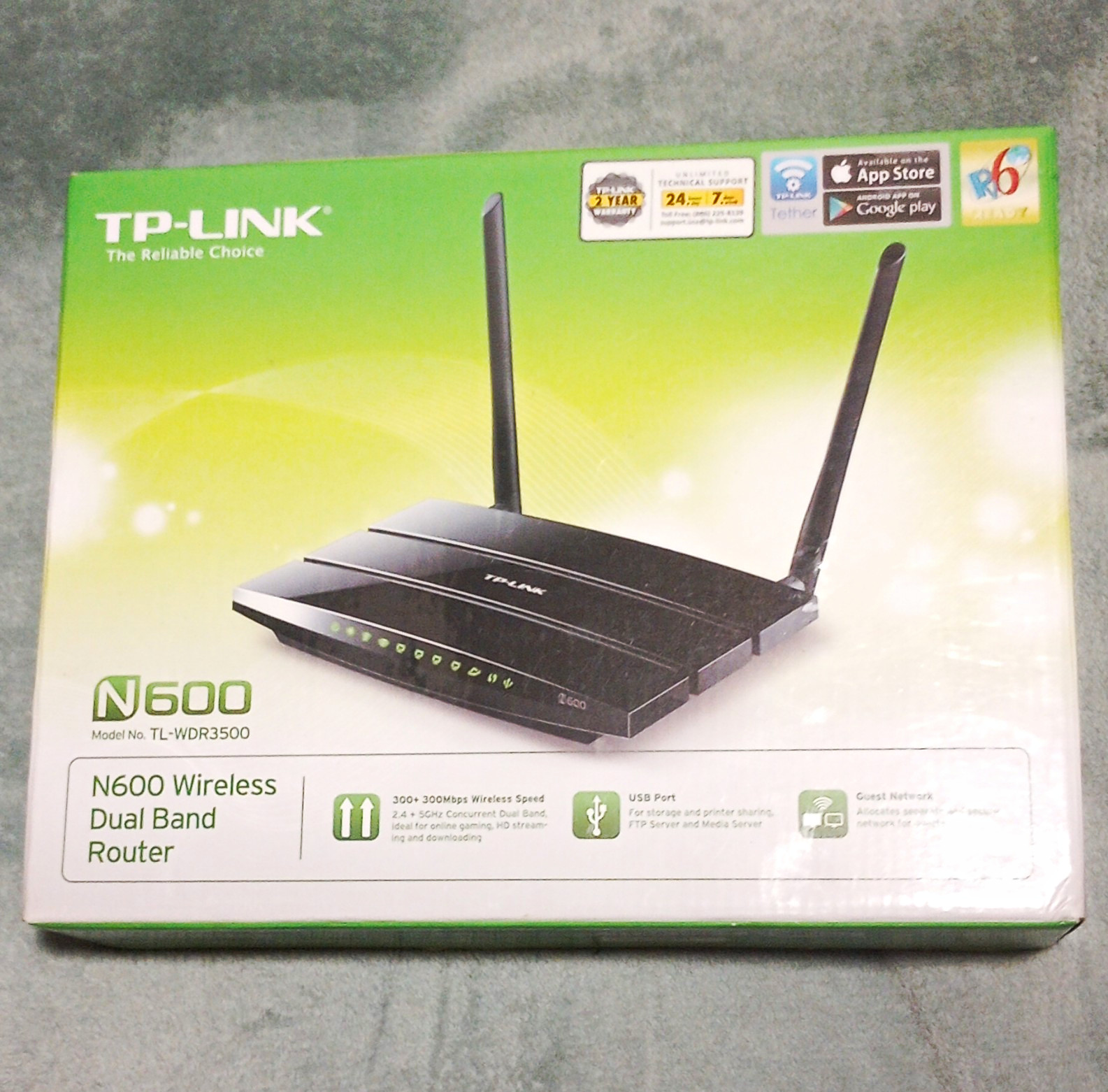 TP-LINK TL-WDR3500 N600 Dual-Band WiFi N Router 4-Port Gigabit USB Black