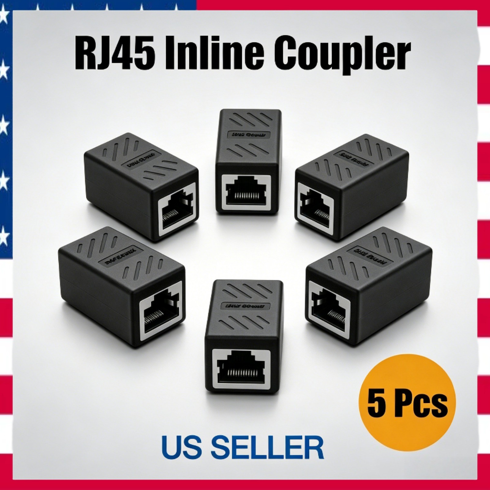 5x RJ45 Inline Coupler Cat7 Cat6 Cat5e Cat5 Ethernet LAN Network Cable Adapter