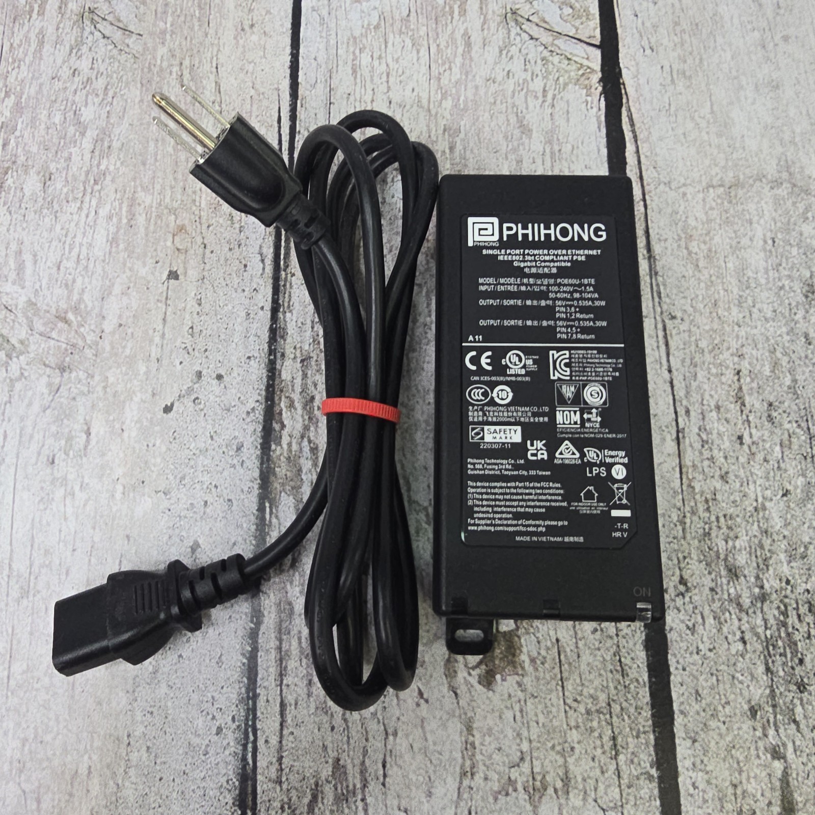 PHIHONG Single Port Power Over Ethernet Adapter POE60U-1BTE @p6