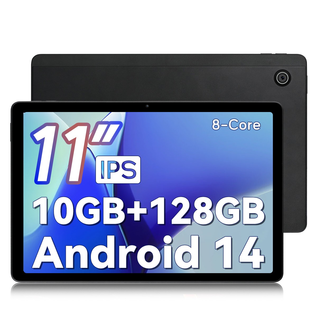 11 inch Android 14 Tablets 10+128GB IPS HD Touchscreen Octa-Core Dual Camera US