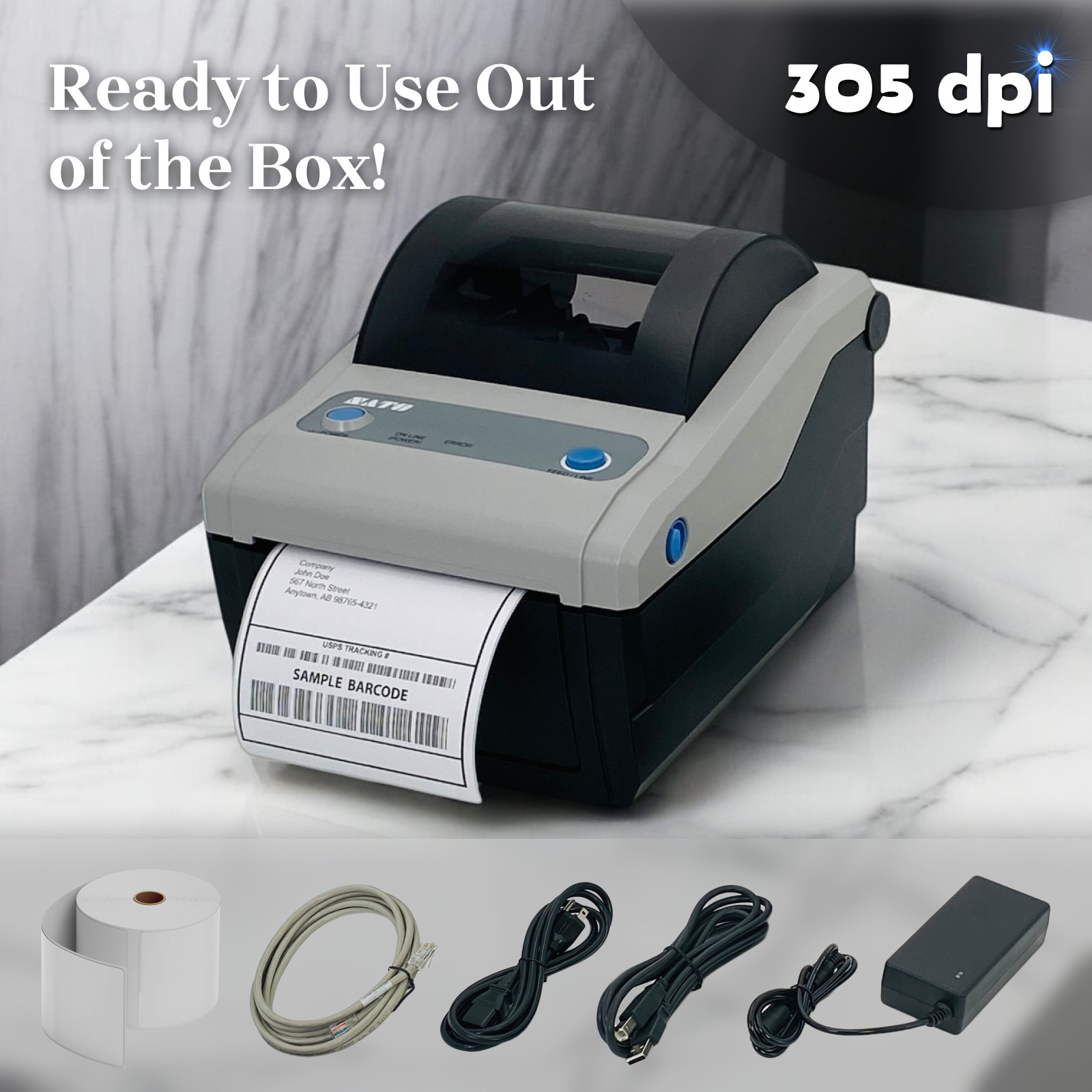 Compact Home 4x6 Shipping Label Printer 300 dpi USPS UPS FedEx Ready to Use Set