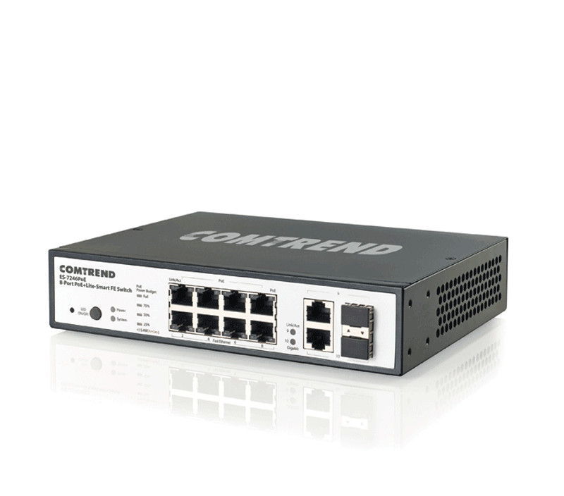 Comtrend 8Port PoE LiteSmart Fast Ethernet Switch ES-7246POE Brand New