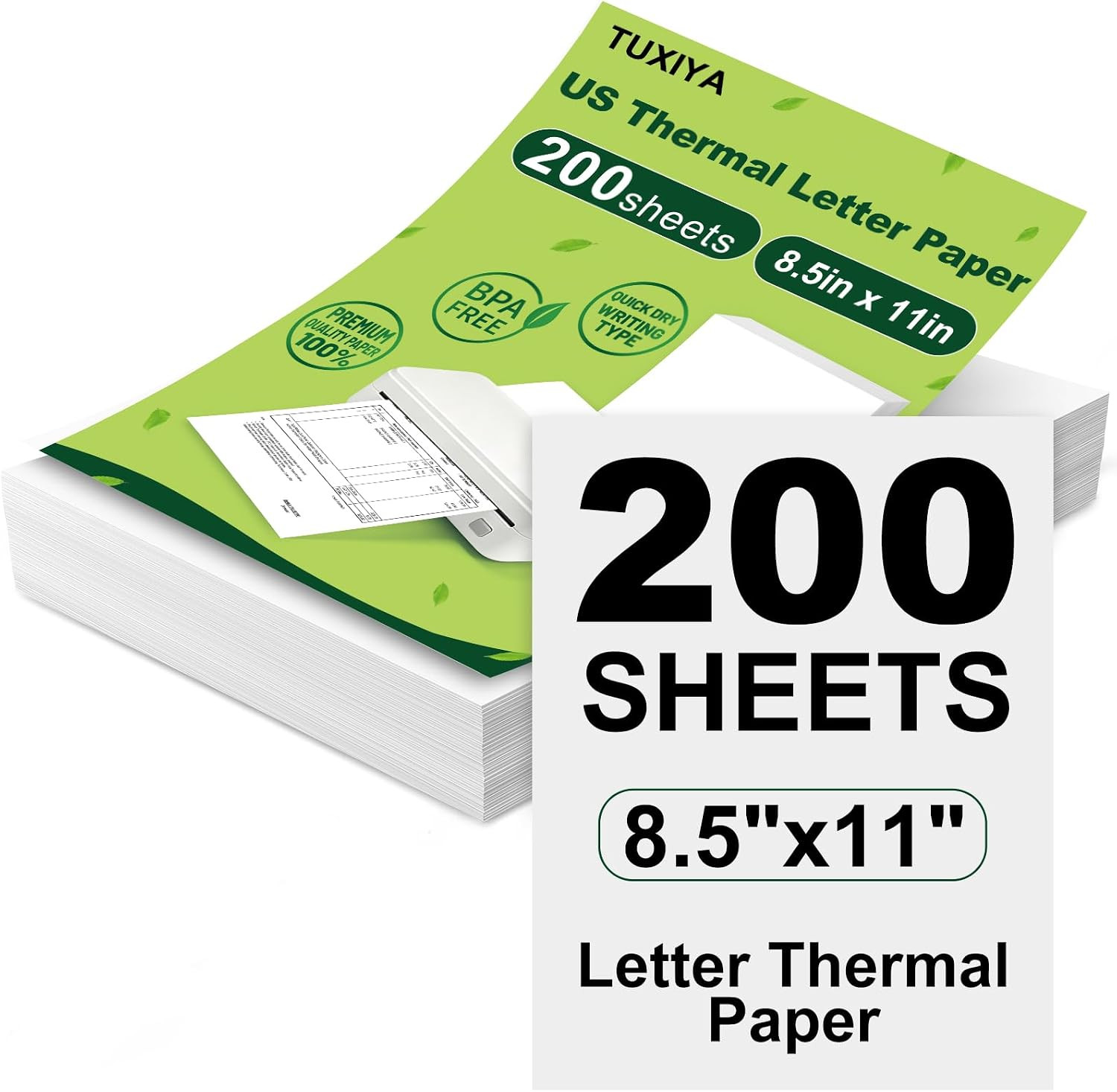 200 Sheets Thermal Printer Paper 8.5 X 11 Inch