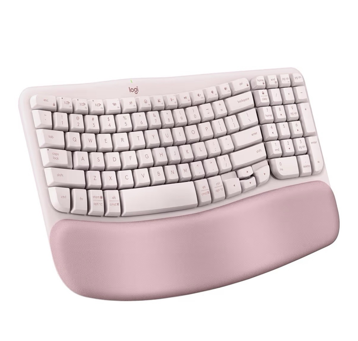 Logitech - Wave Keys Ergonomic Wireless Membrane Keyboard for Windows/Mac BN