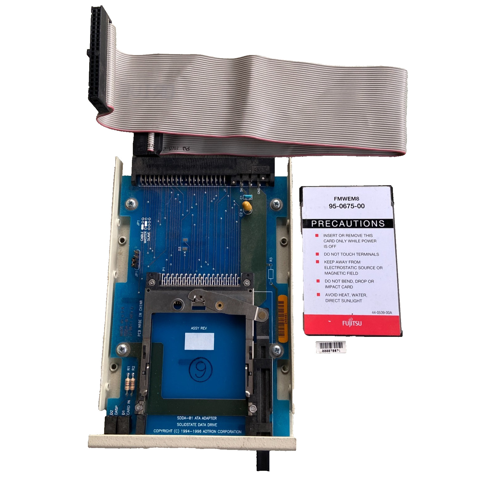 Solid State Data Drive SDDA-01 ATA Adapter Adtron 1996 Fujitsu 95-0675-00 DRAM C