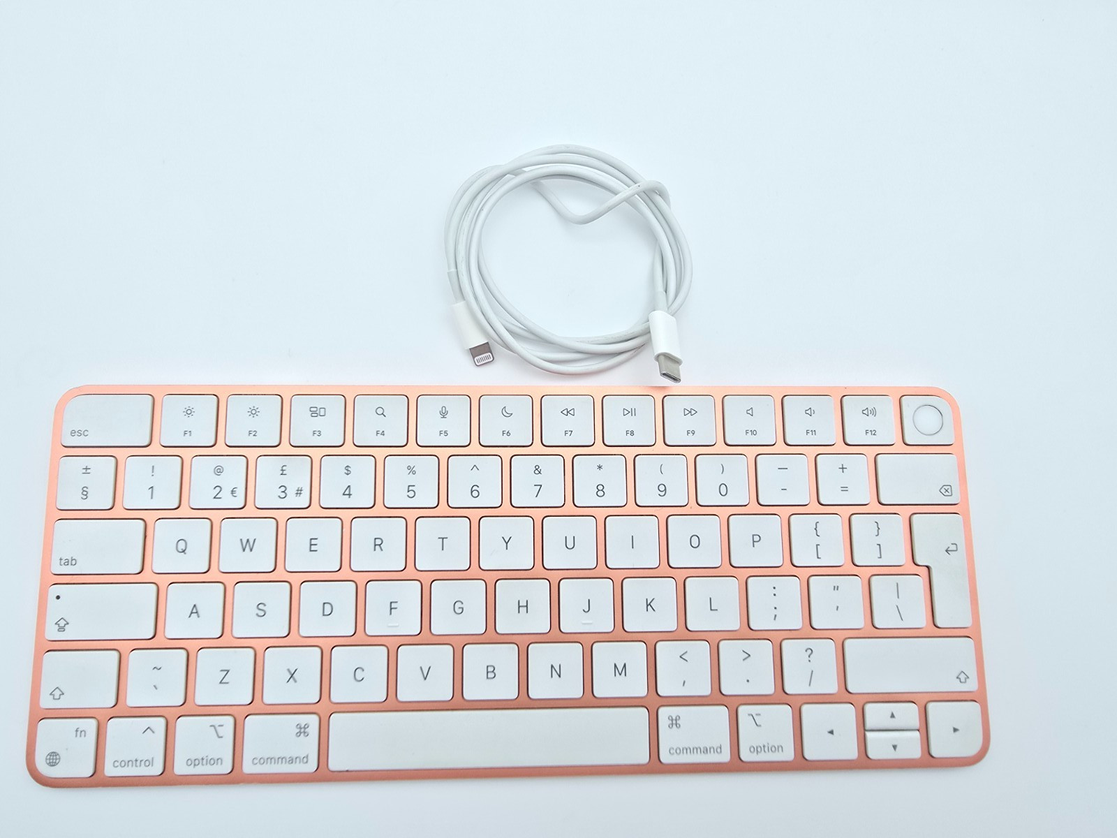 Apple Magic Keyboard with Touch ID A2449 Wireless Bluetooth Rose Gold W/ Cable