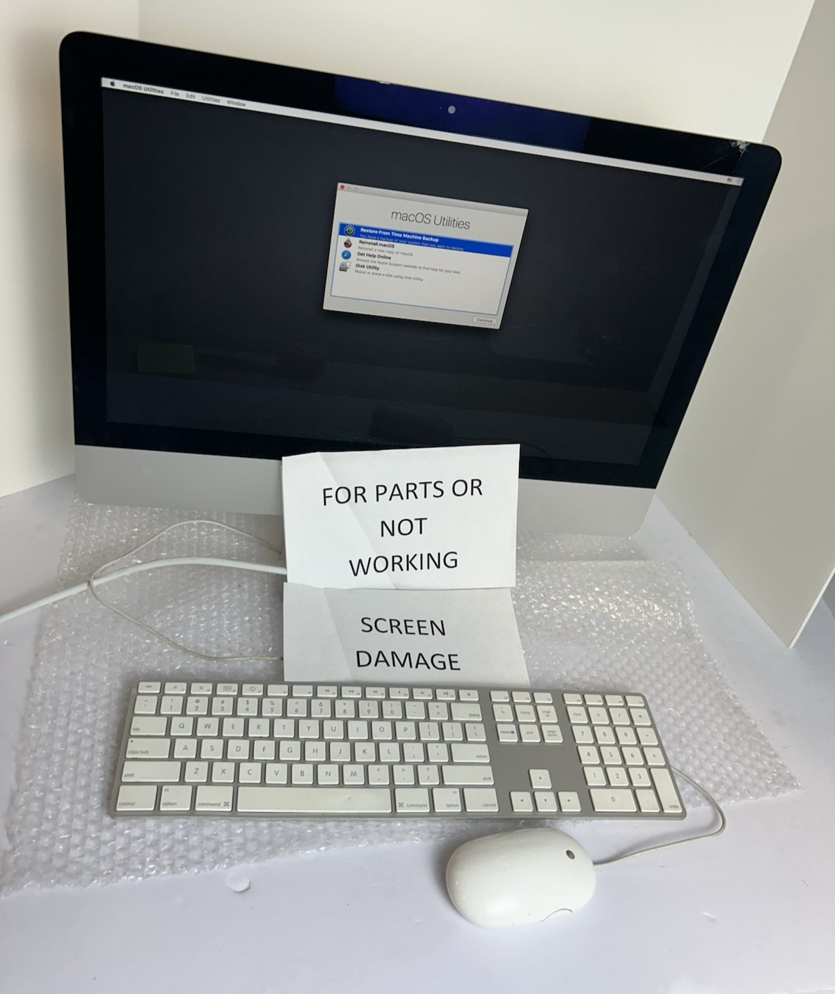 Apple iMac A1418 20" 1TB Bundle Mac OS X Sierra 2GB RAM ( SCREEN DAMAGE)