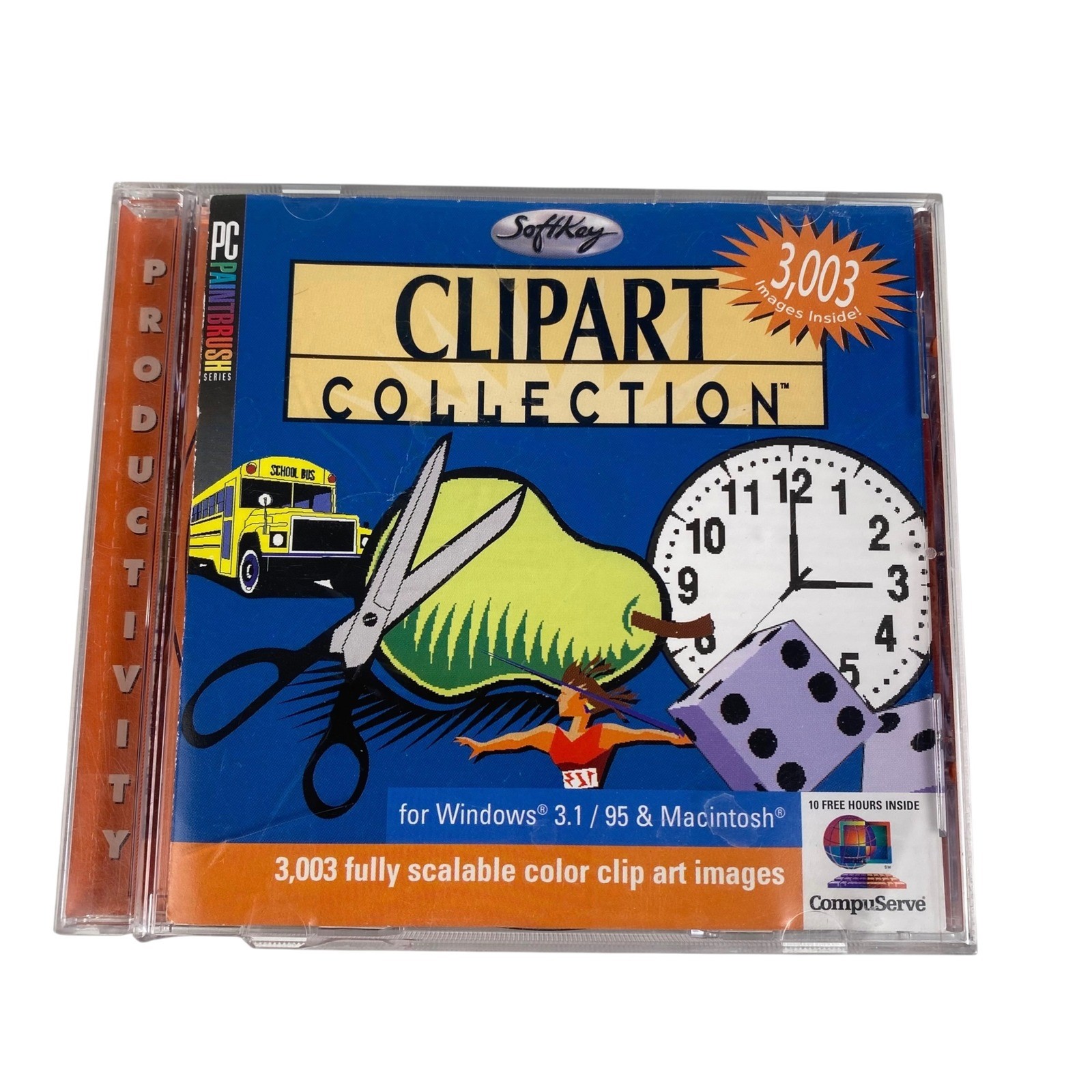 SoftKey PC Paintbrush Clipart Collection 3003 Images Windows 95 Mac CD-ROM 1996