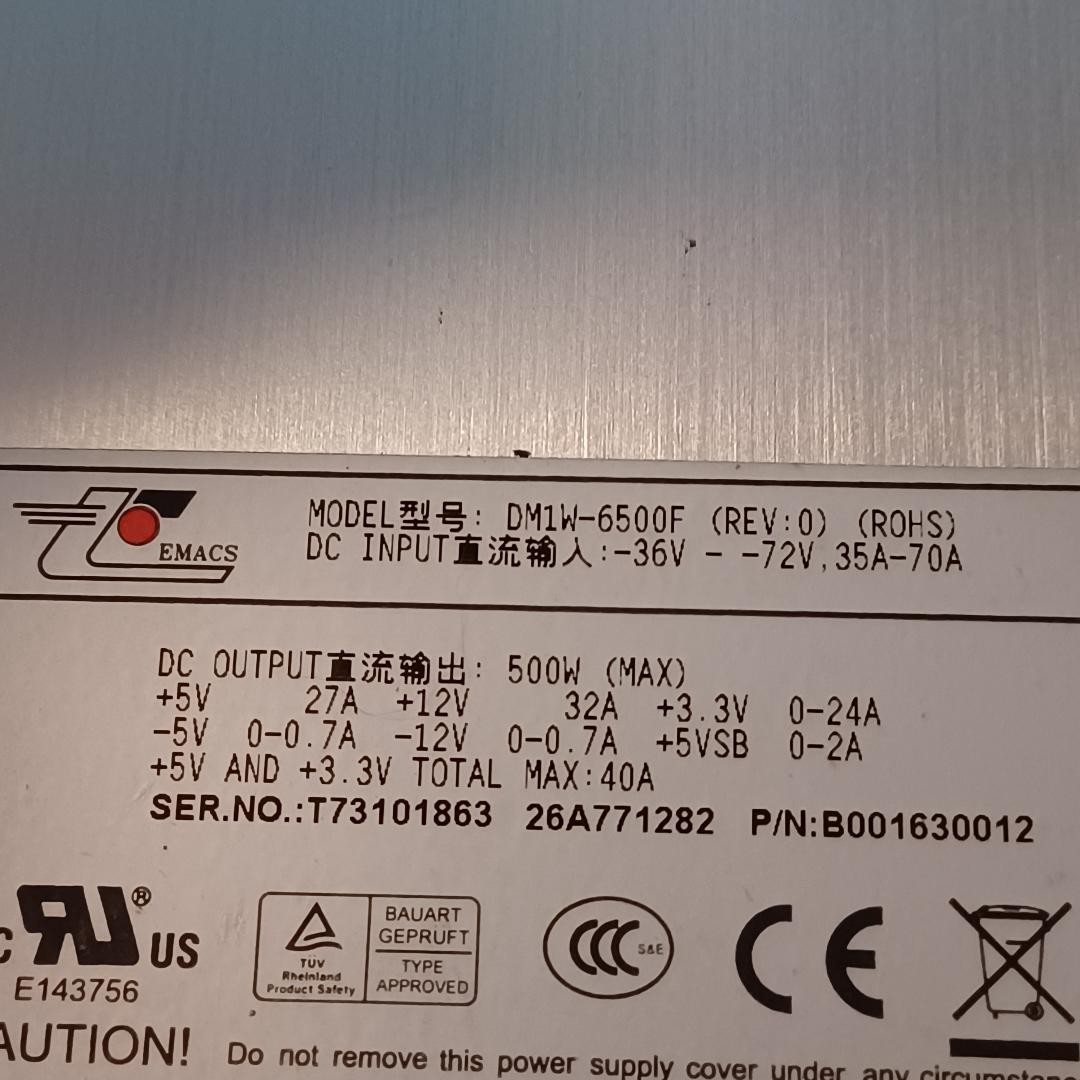 DM1W-6500F EMACS ZIPPY 500W POWER SUPPLY MODULE 36-72V ROHS