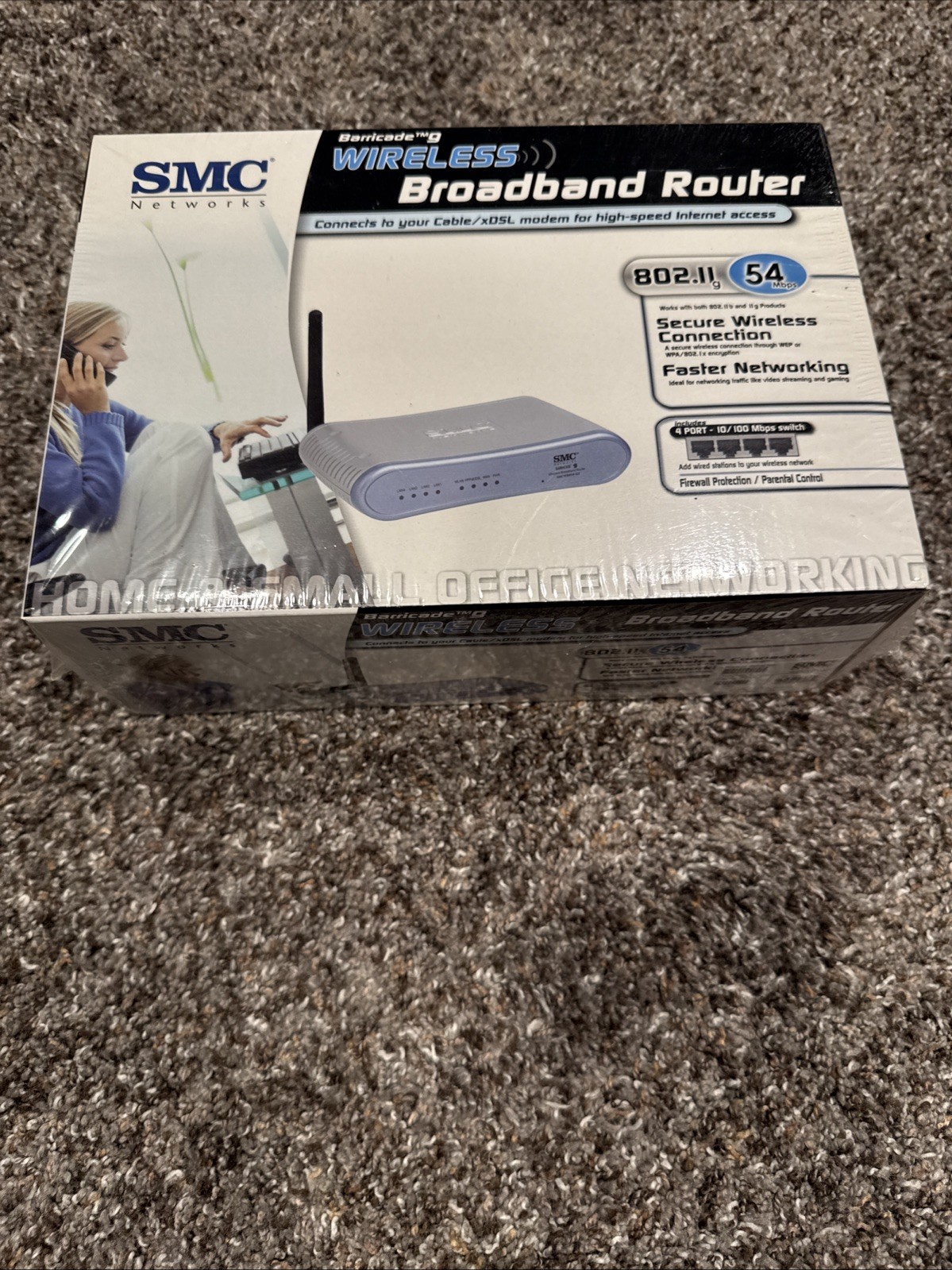 SMC Wireless 54mbps Broadband Router 802.11g Secure Wireless Connection NEW