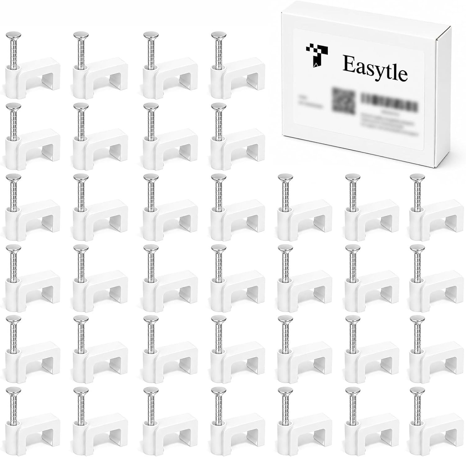 1000 Pcs 8Mm Cable Clips Nail in Cable Clips Flat Ethernet Cable Wall Clips Cabl