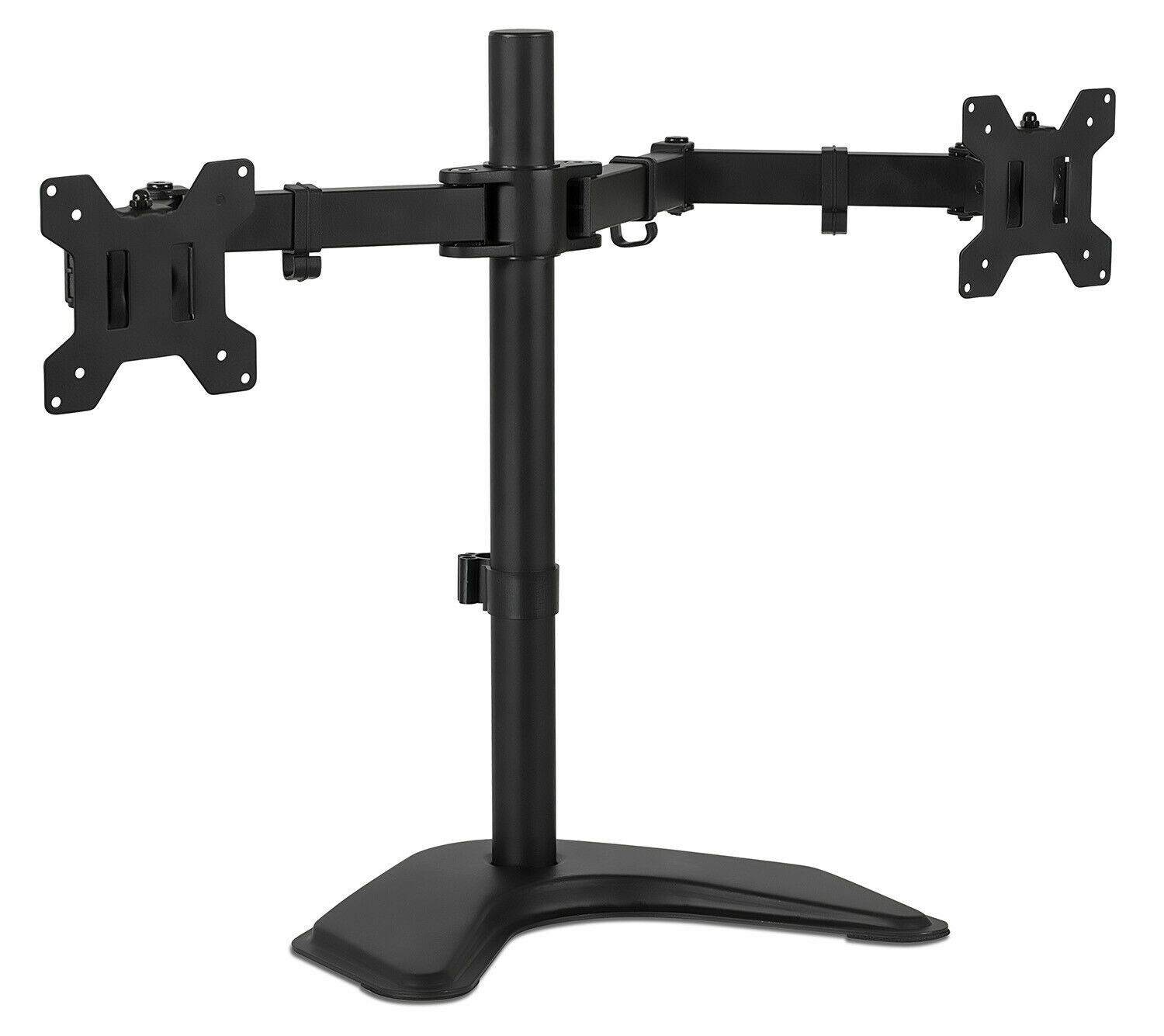 Mount-It Double Monitor Desk Free Standing Fits Two 21-32 Inch Computer Screens