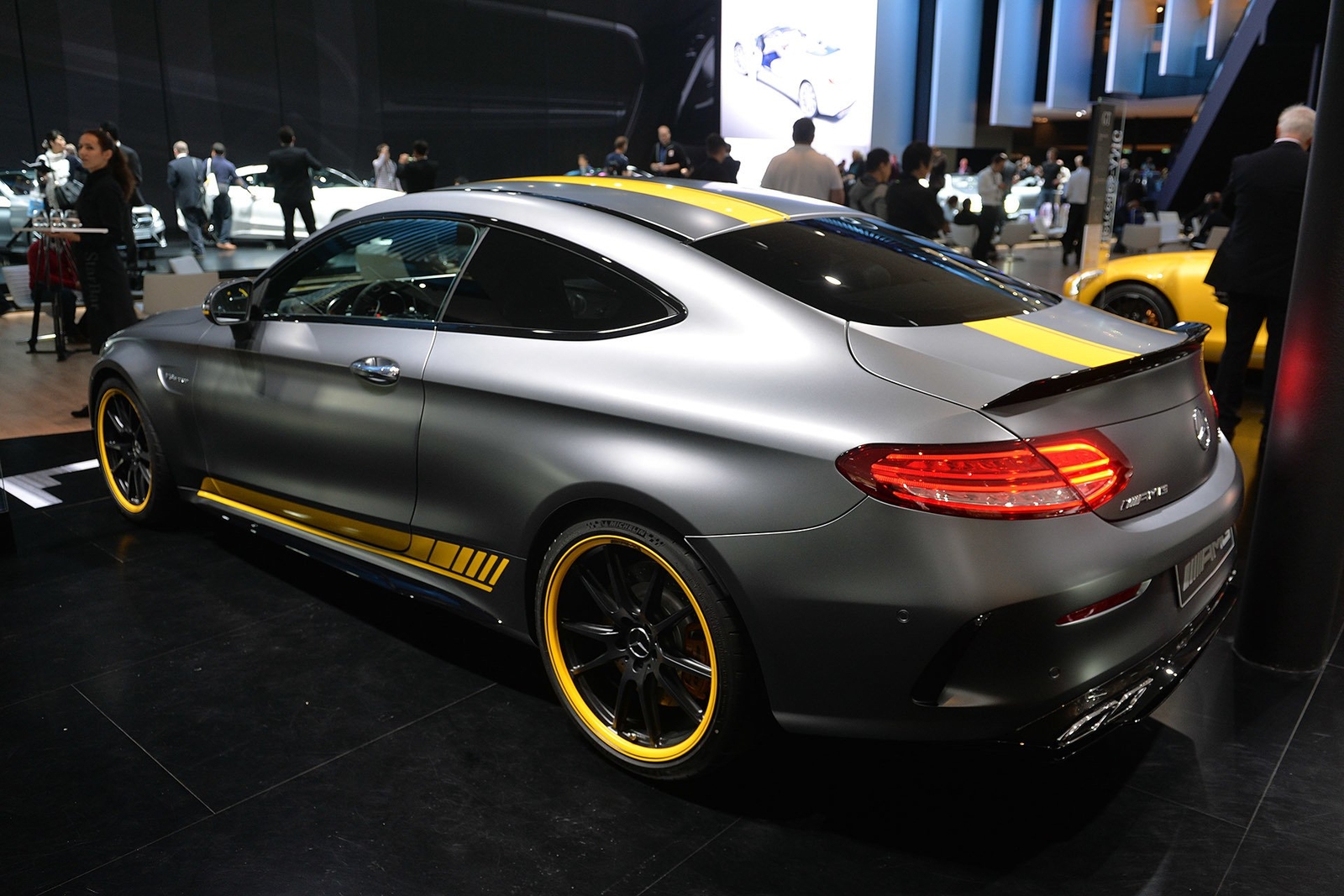 Cars 2016 amg c class coupe dtm Desk Mat Stitched