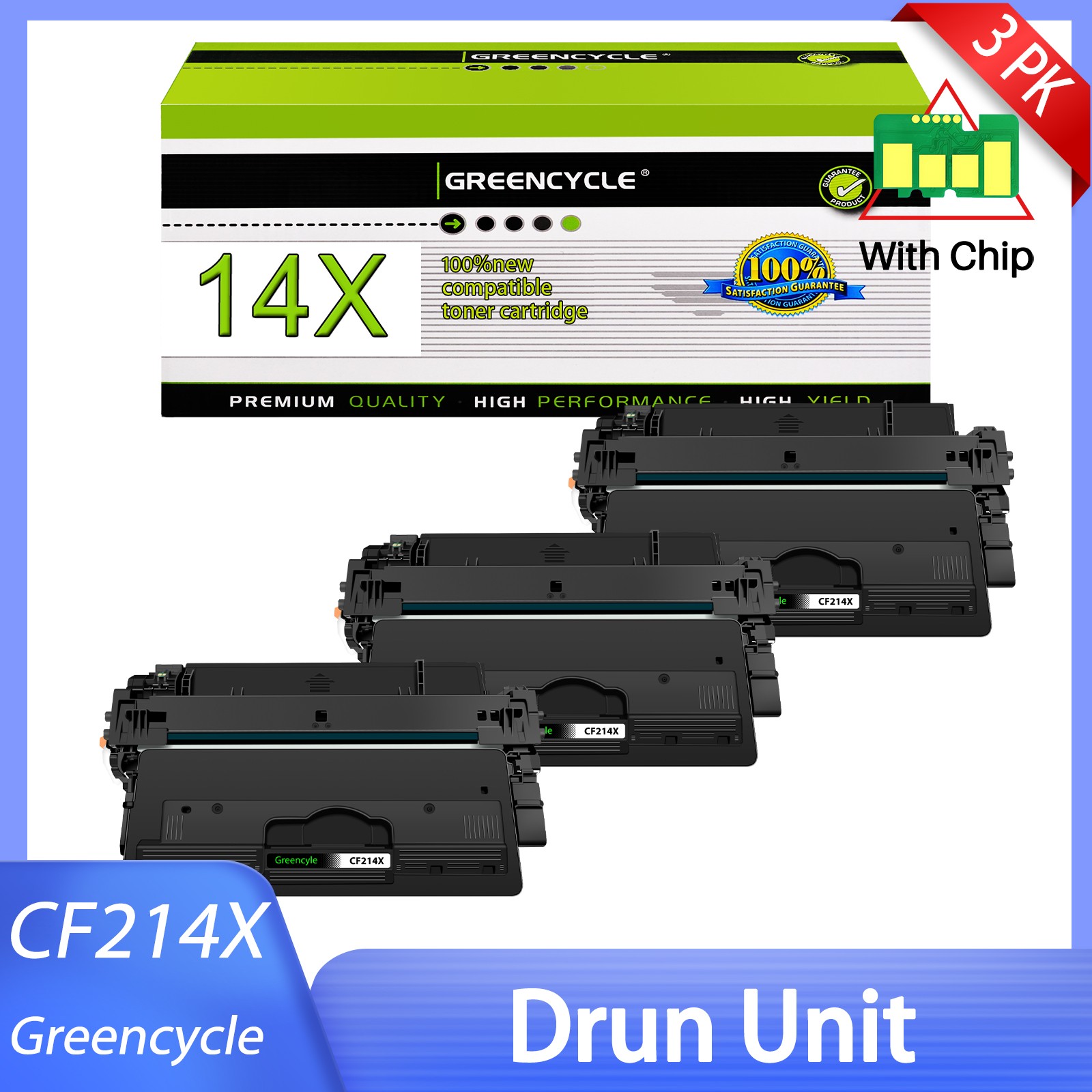 3PK CF214X 14X Toner Cartridge For HP LaserJet Enterprise 700 M712xh MFP M725dn