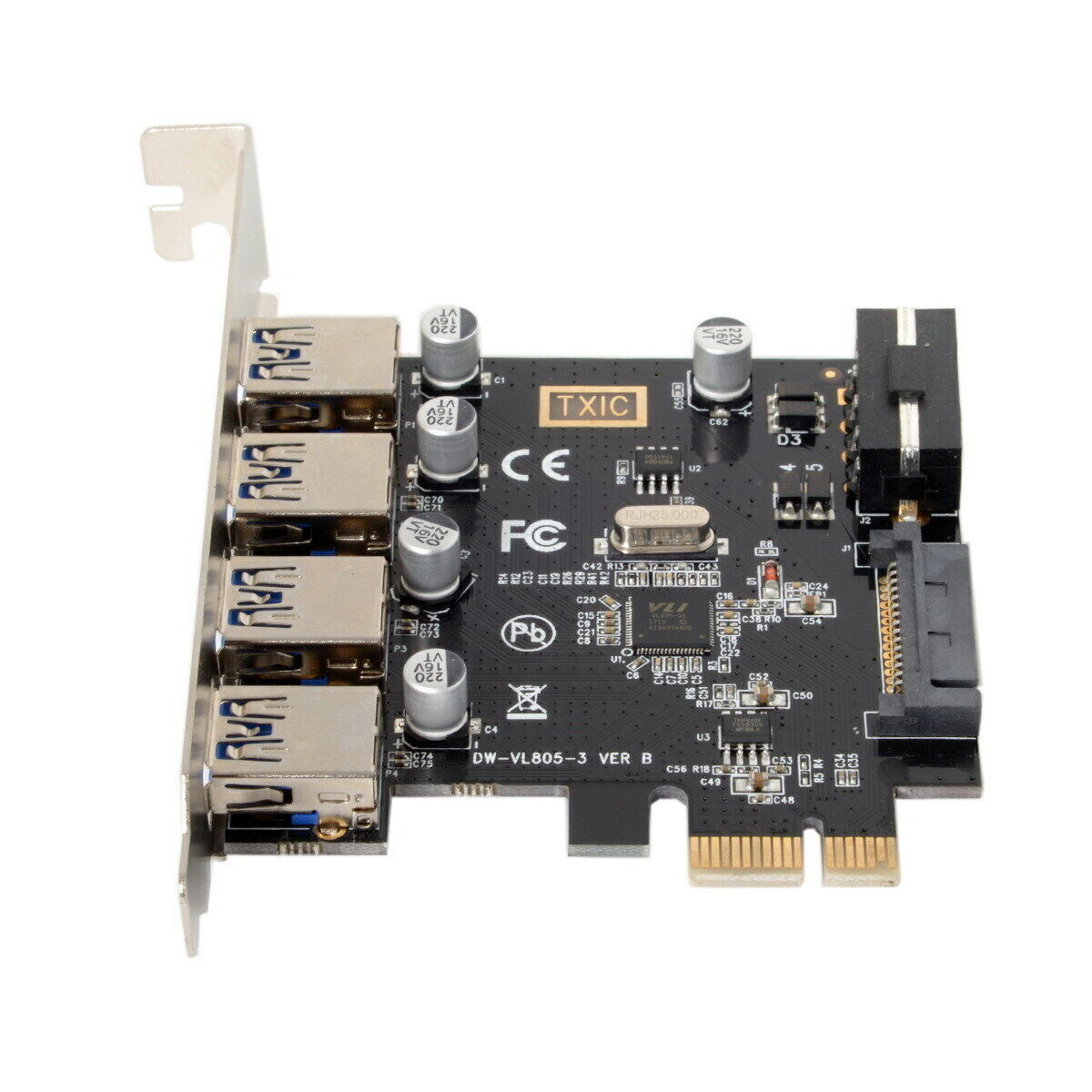 PCI-E 4 Ports to USB 3.0 HUB PCI Express Expansion Card Adapter 5Gbps for PC