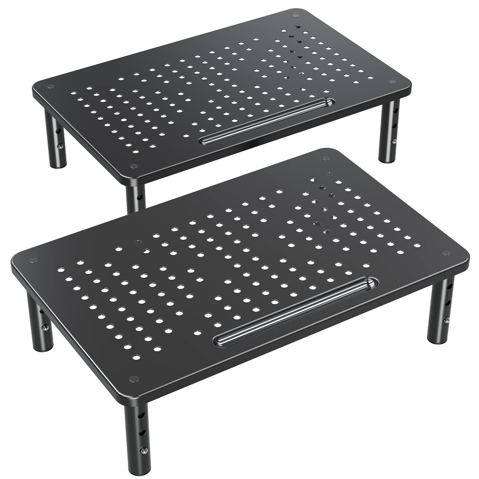 ELIVED 2 Pack Monitor Stand Riser - 3 Height Adjustable Black
