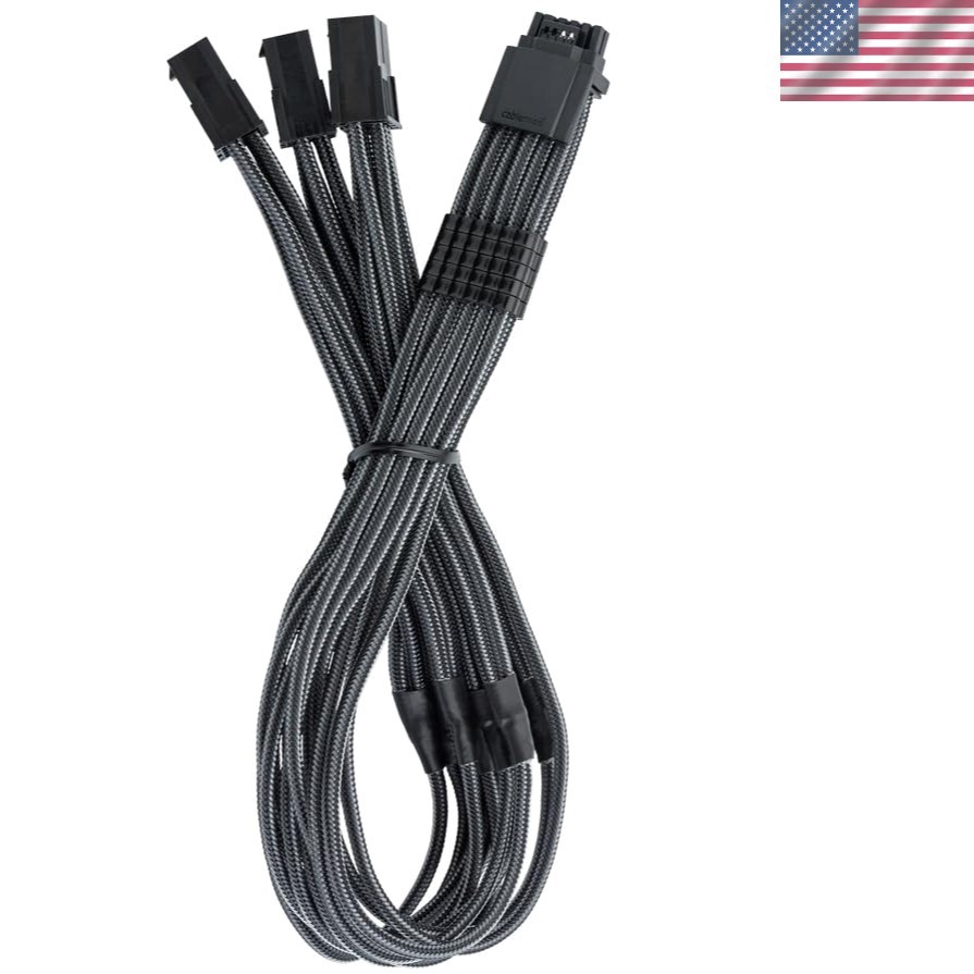 Pro ModMesh Sleeved 12V-2x6 PCIe Extension Carbon, 3 x 8-pin