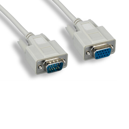 Kentek 6'ft VGA HD15 14Pin Video Extension Cord PC Monitor Legacy Equipment GRY