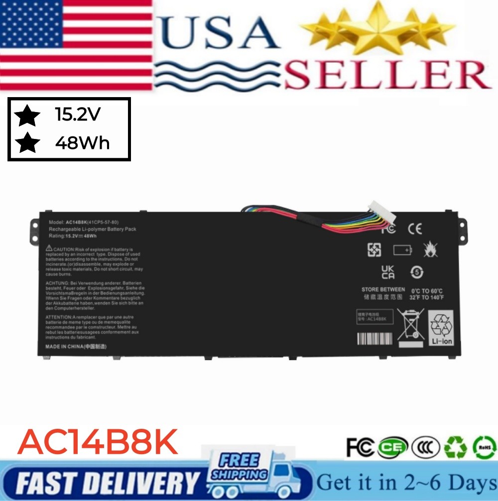 New AC14B8K Battery for Acer Aspire R3-131T R3-131T- P344 R5-571T R5-571T-59DC