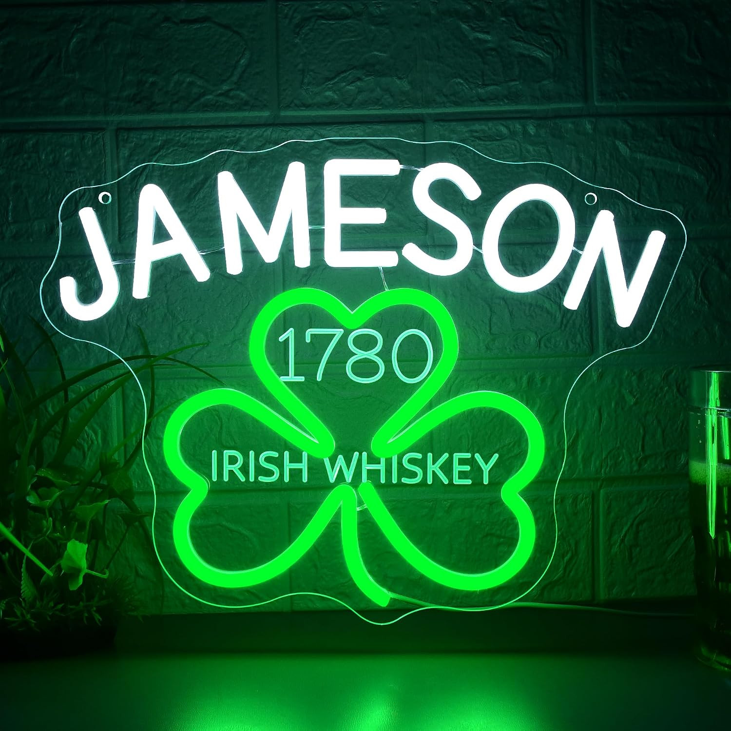 Whiskey Neon Sign for Wall Decor Bar Neon Light for Man Cave