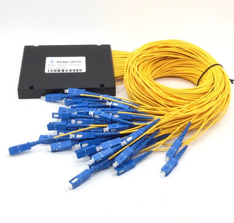 1X64 PLC optical splitter, planar waveguide-type optical splitter SC-UPC/APC