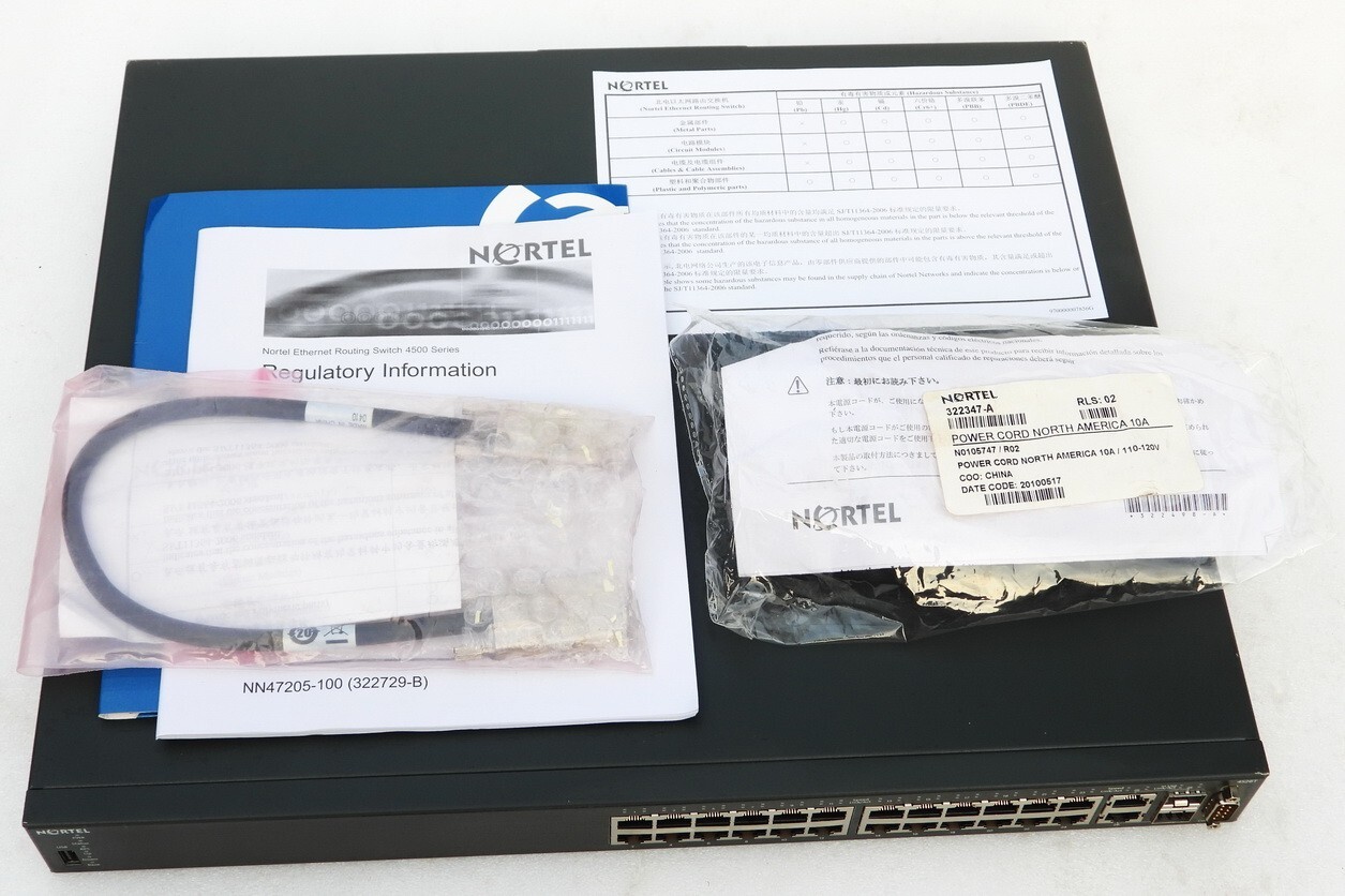 NOS NEW NORTEL ETHERNET ROUTING SWITCH 4526T 24 Port 10/100 + 2 Port SFP SWITCH