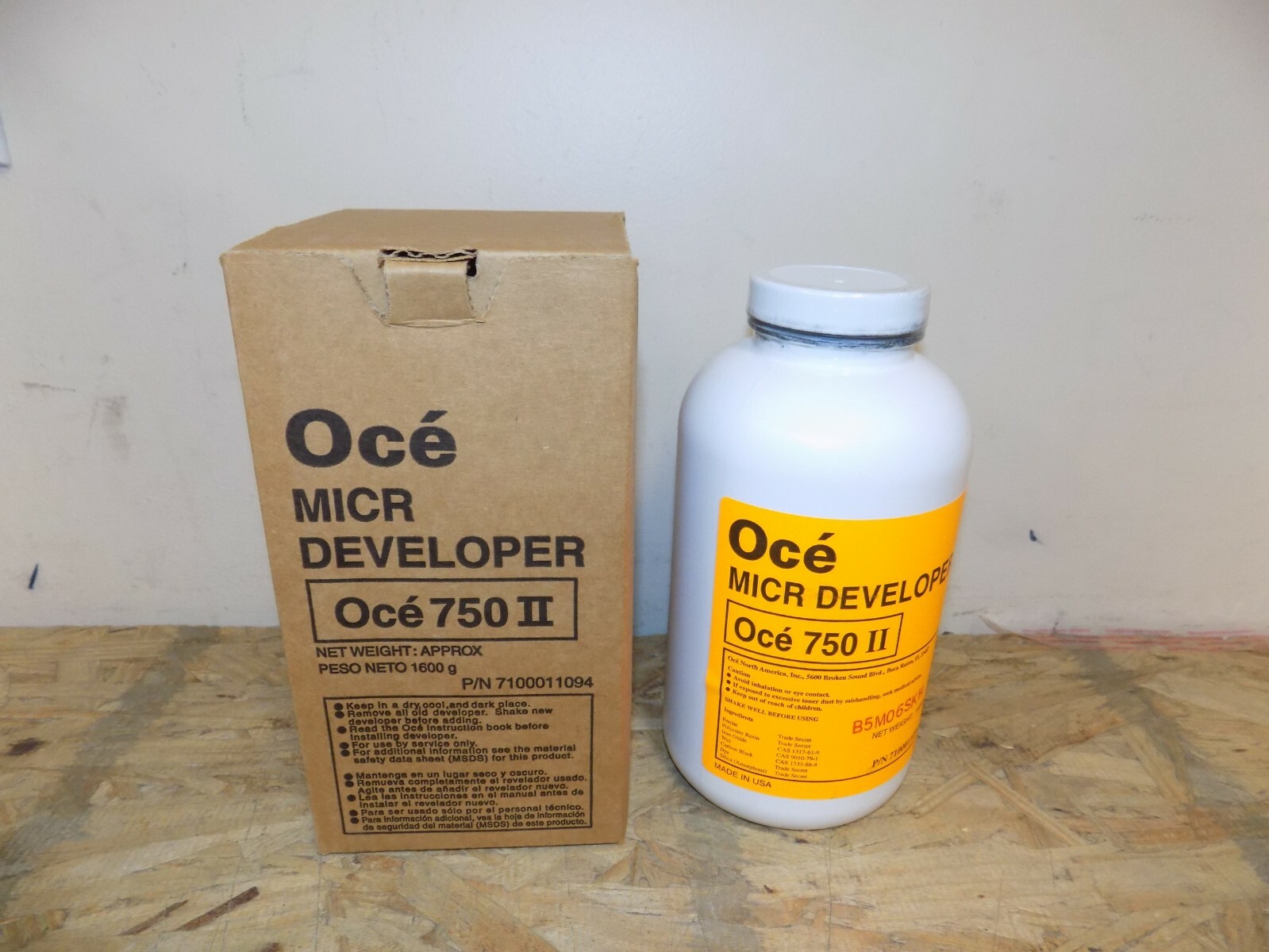 New Genuine OEM Oce MICR Developer 750 II 1600G 7100011094 Boxed 