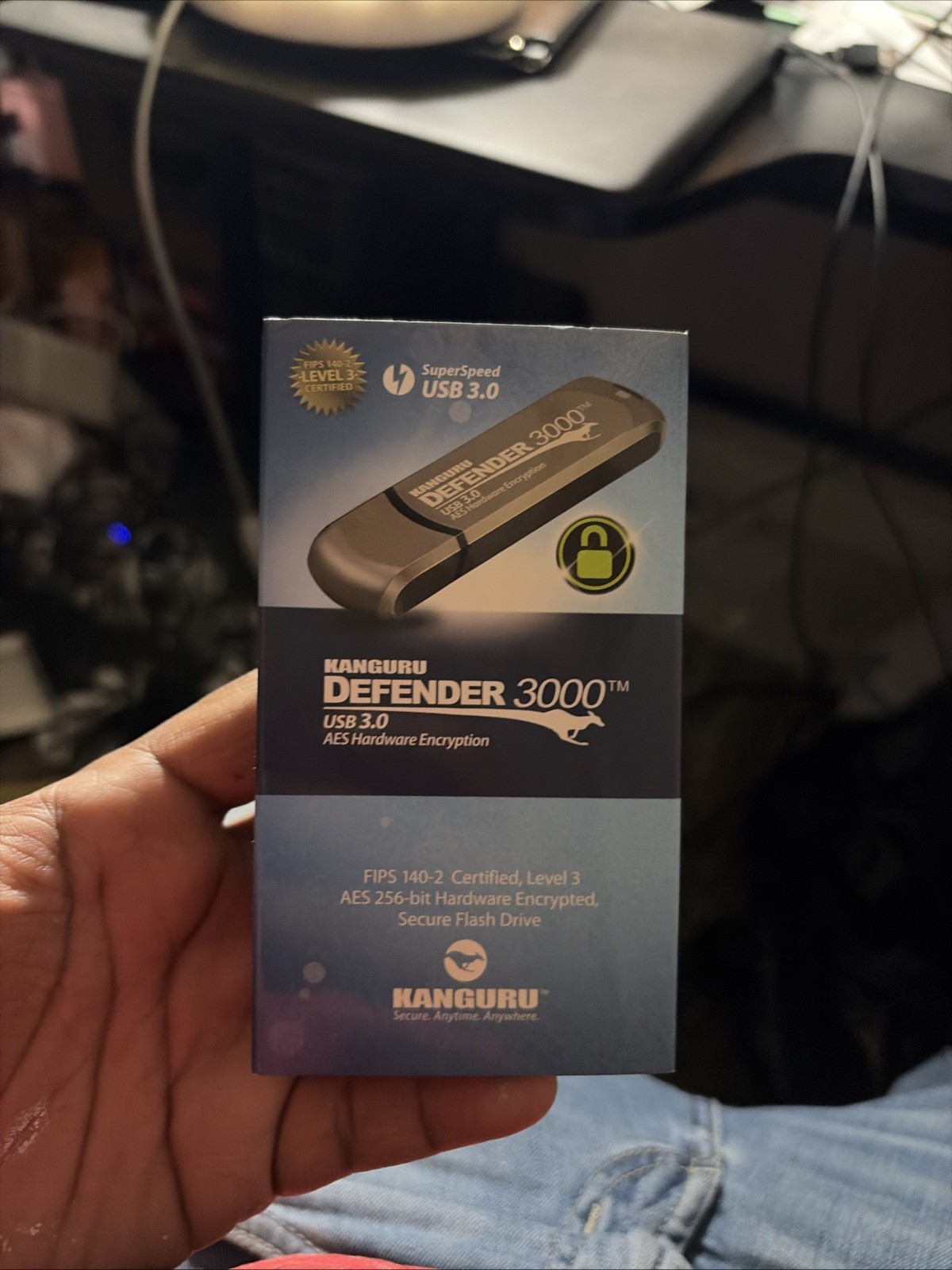 Kanguru Defender3000 Fips 140-2 Level 3, Superspeed Usb 3.0 Secure Drive 32GB