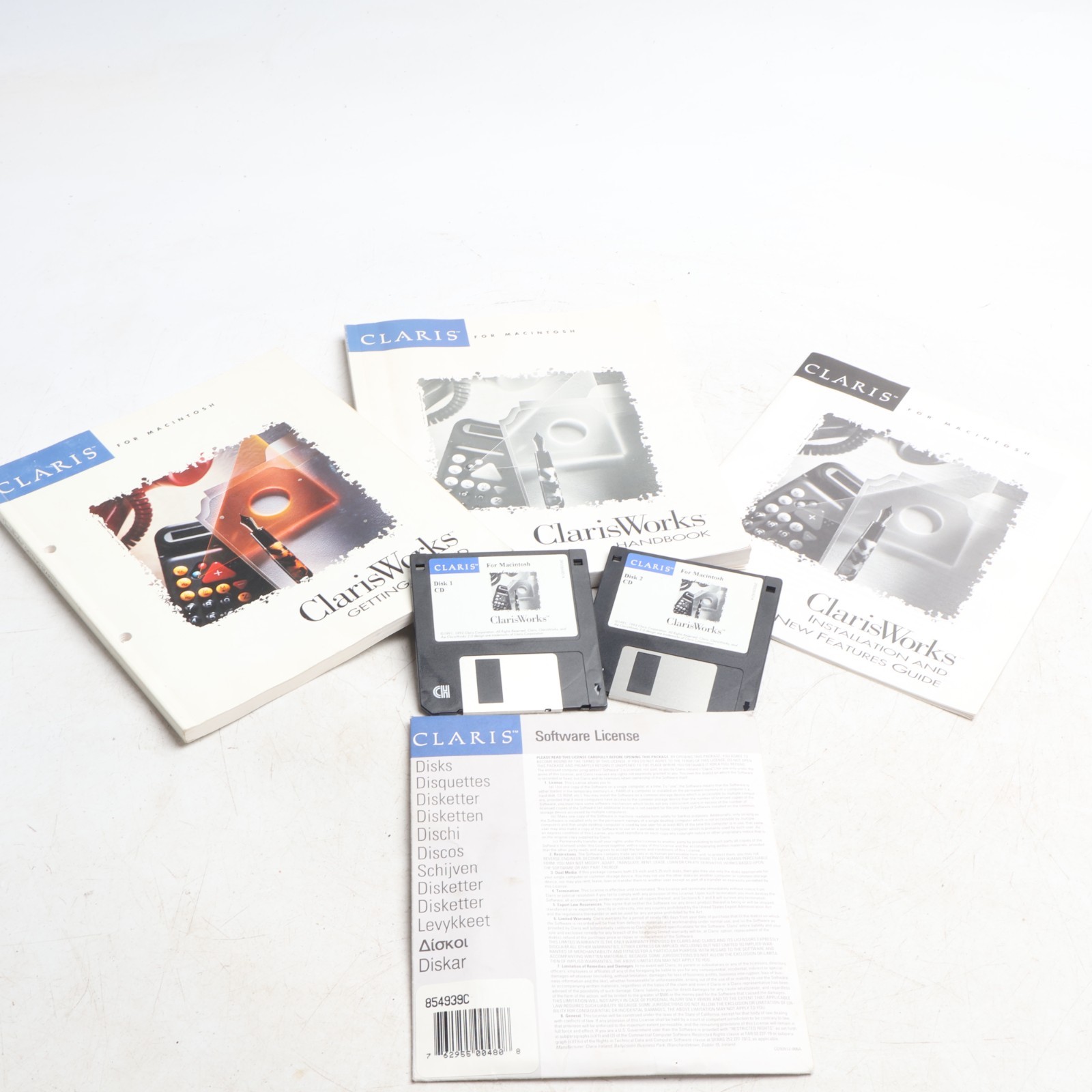 Claris Works For Macintosh 3.5” Floppy Disks Power Mac Apple