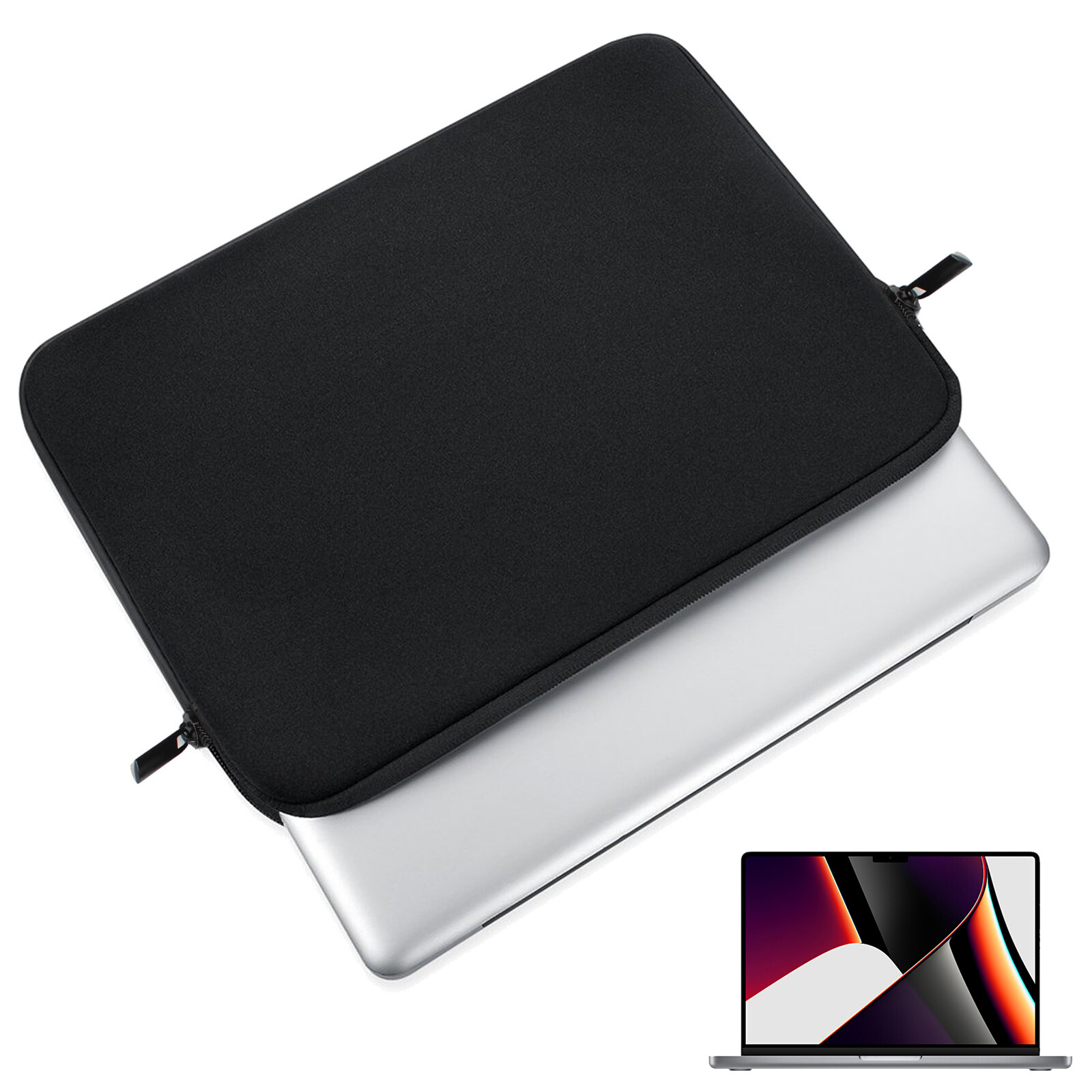 Sleeve Case For Macbook Pro Air M1 2021 Black Soft Bag School/Business/Travel
