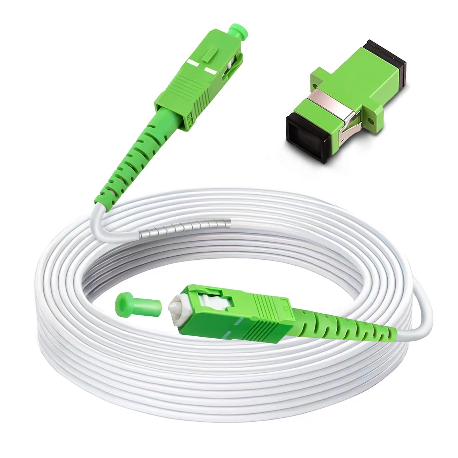 30Ft 10m SC/APC To SC/APC Fiber Optic Internet Cable Armored Single Mode OS2