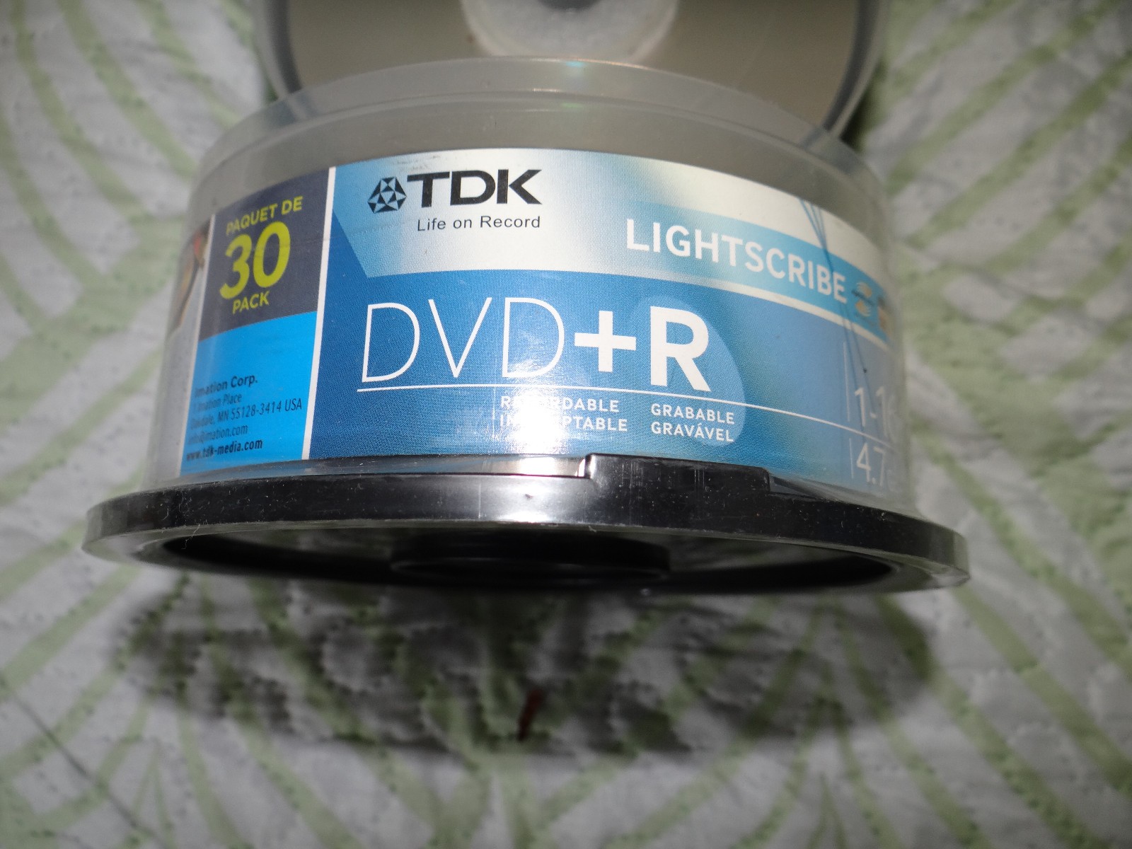 TDK DVD+R 16x 4.7 GB Recordable LIGHT SCRIBE Discs Disks - 30 Pack Spindle