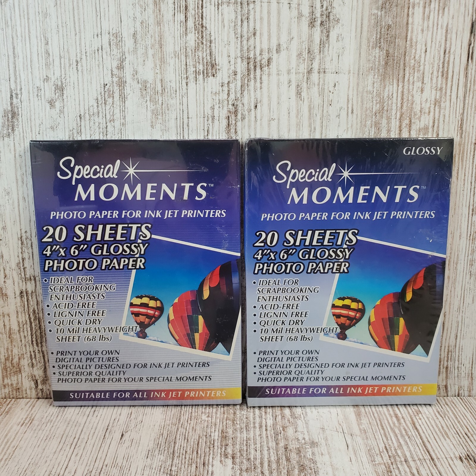 Special Moments Photo Paper For Ink Jet Printers 20 Sheets 4" X 6" Glossy 2 pkgs