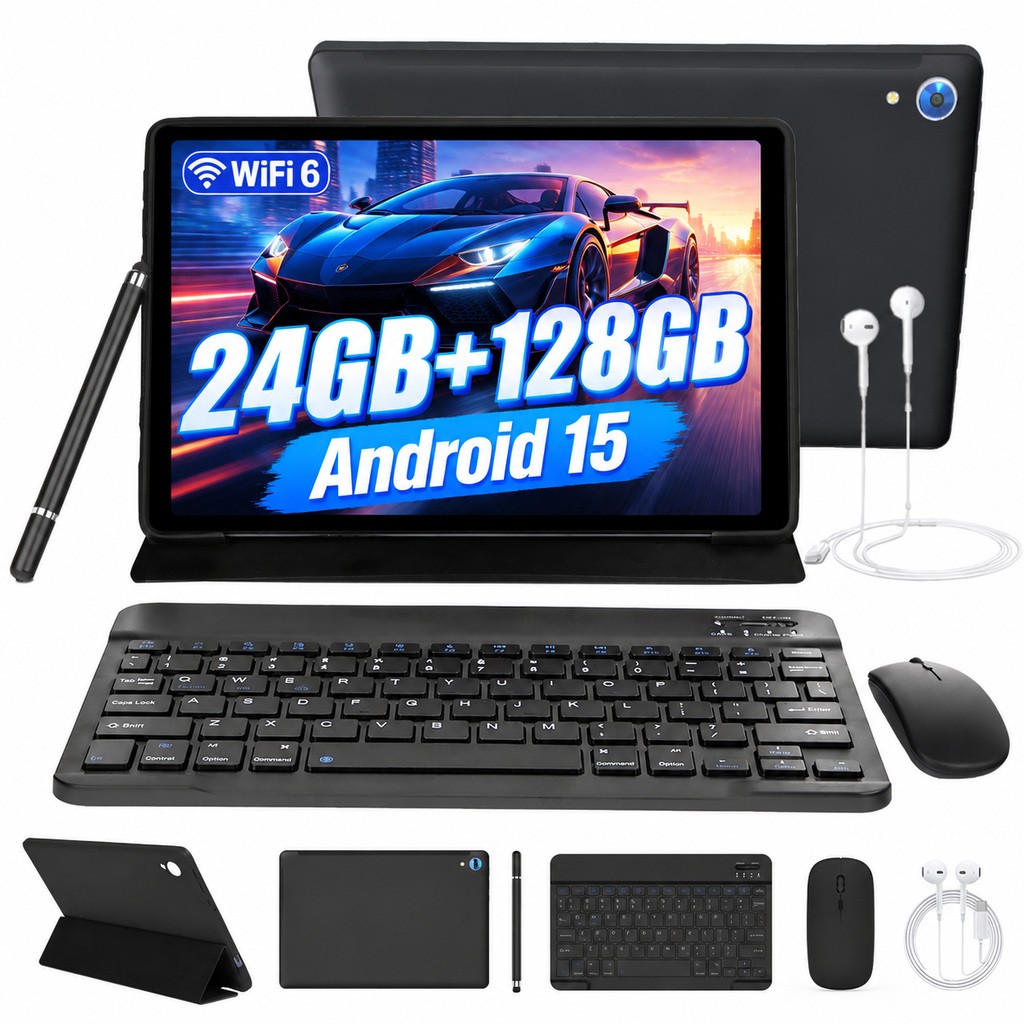 New 10.1 Inch Android 15 Tablet PC, 24+128GB HD IPS Display Octa-core 5000mAh