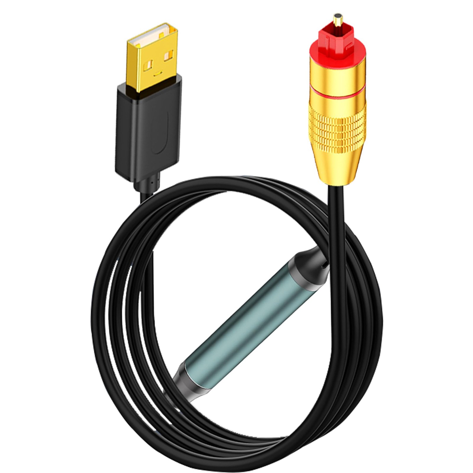 USB to Optical Audio Adapter Cable, Unidirectional USB A Male to SPDIF Port C...