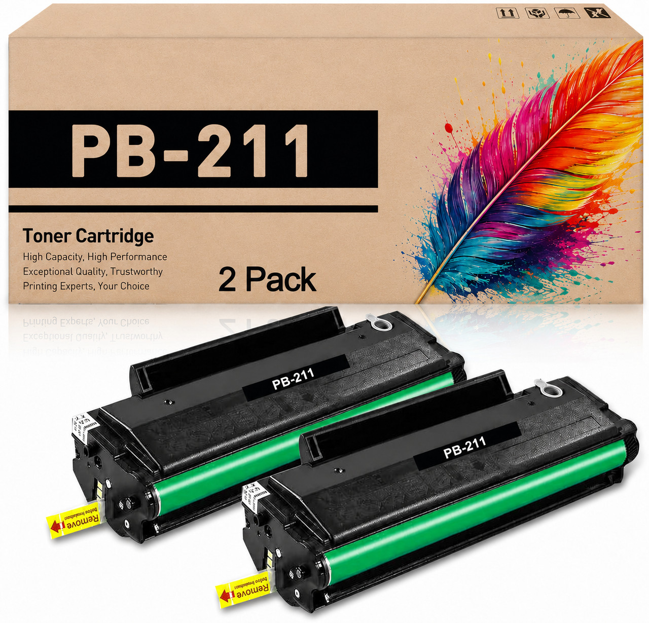 PB-211 PB211 Toner Cartridge 2PACK Replacement for Pantum P2500 P2500w M6600W