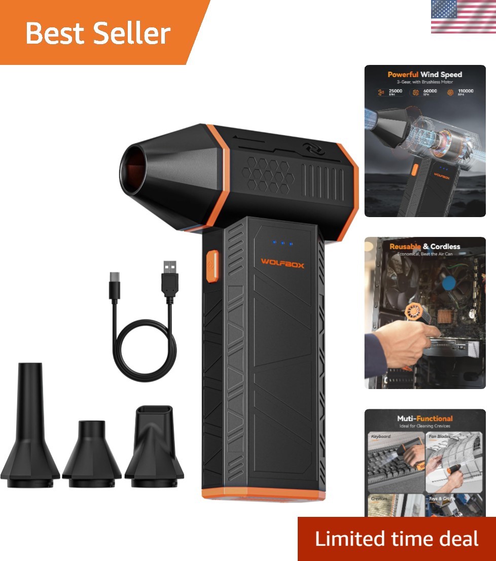 Versatile 3-Gear MegaFlow 50 Air Duster – Eco-Friendly & Lightweight Design