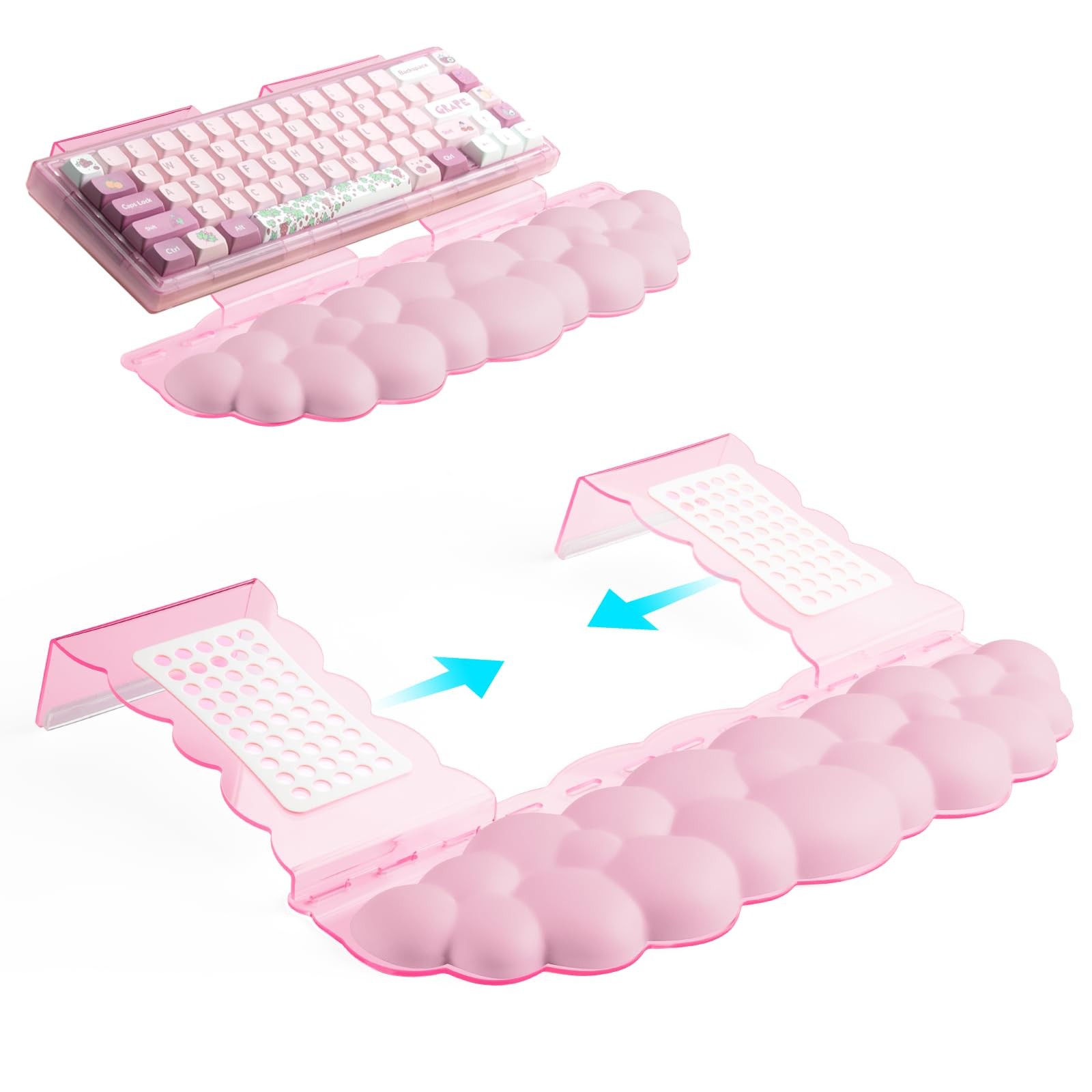Pink Acrylic Keyboard Stand with Wrist Medium,