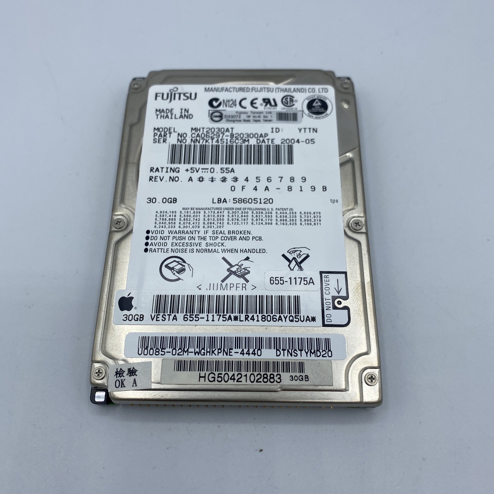 Bootable MacOS 2.5" ATA IDE Hard Drive 30GB Fujitsu Apple OS 9 OS X