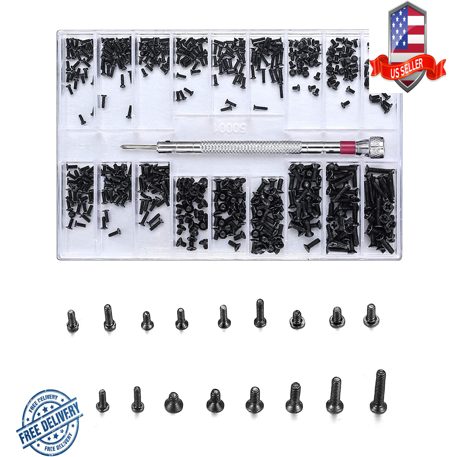 500 Pcs Small Replacement Screws, M1.2/M1.4/M2.0 Black Tiny Micro Laptop