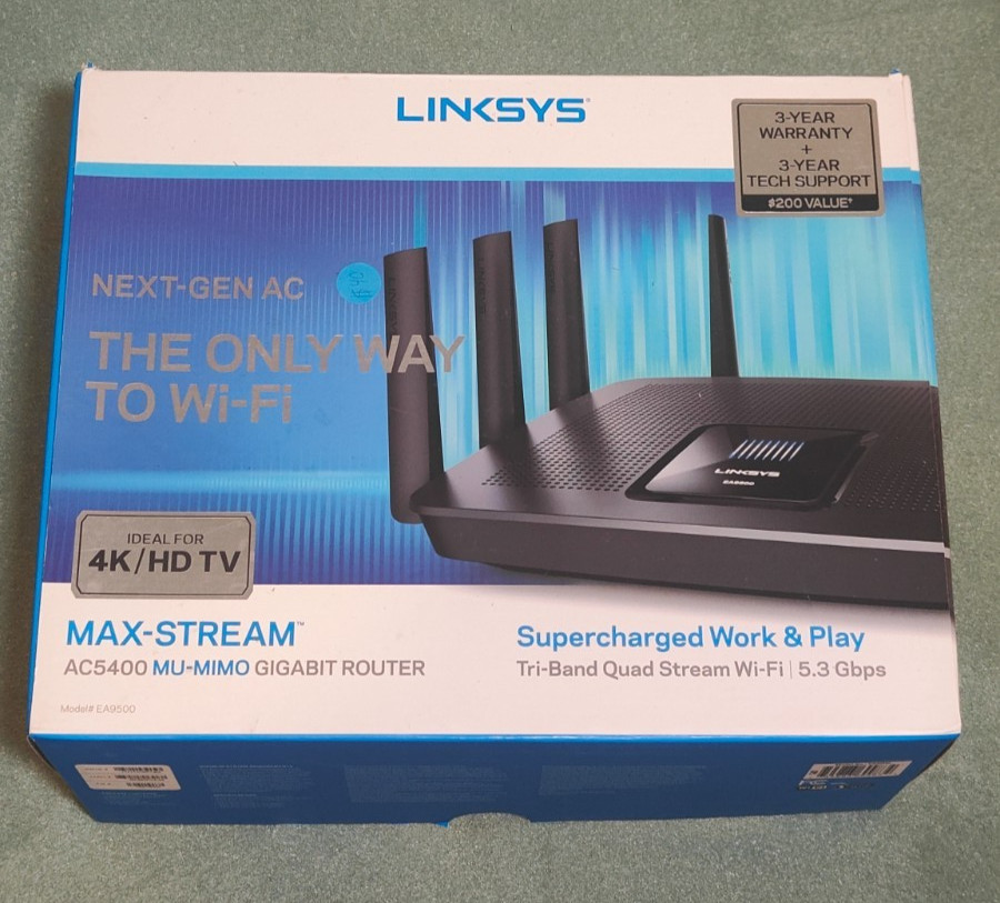 Linksys Max-Stream AC5400 MU-MIMO Tri-Band Quad Steam 5.3 Gigabit Router