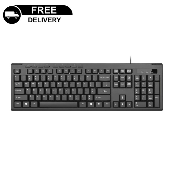 Ultra-Slim Wired USB Keyboard for Mac and PC, Full-Size QWERTY Keyboard, Plug &