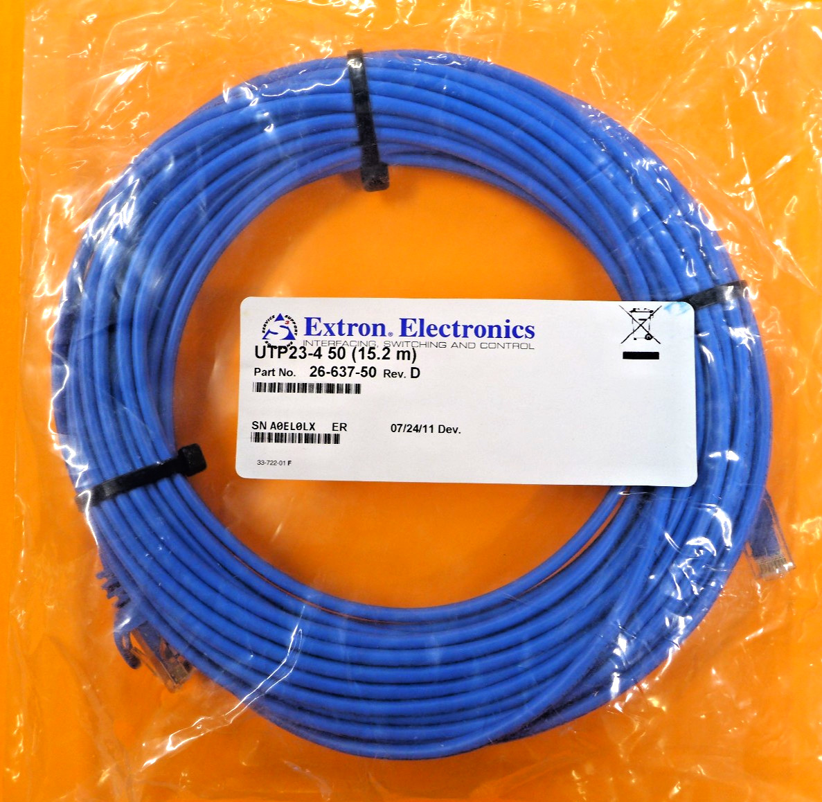 NEW Extron Electronics Cable UTP23-4 50 26-637-50
