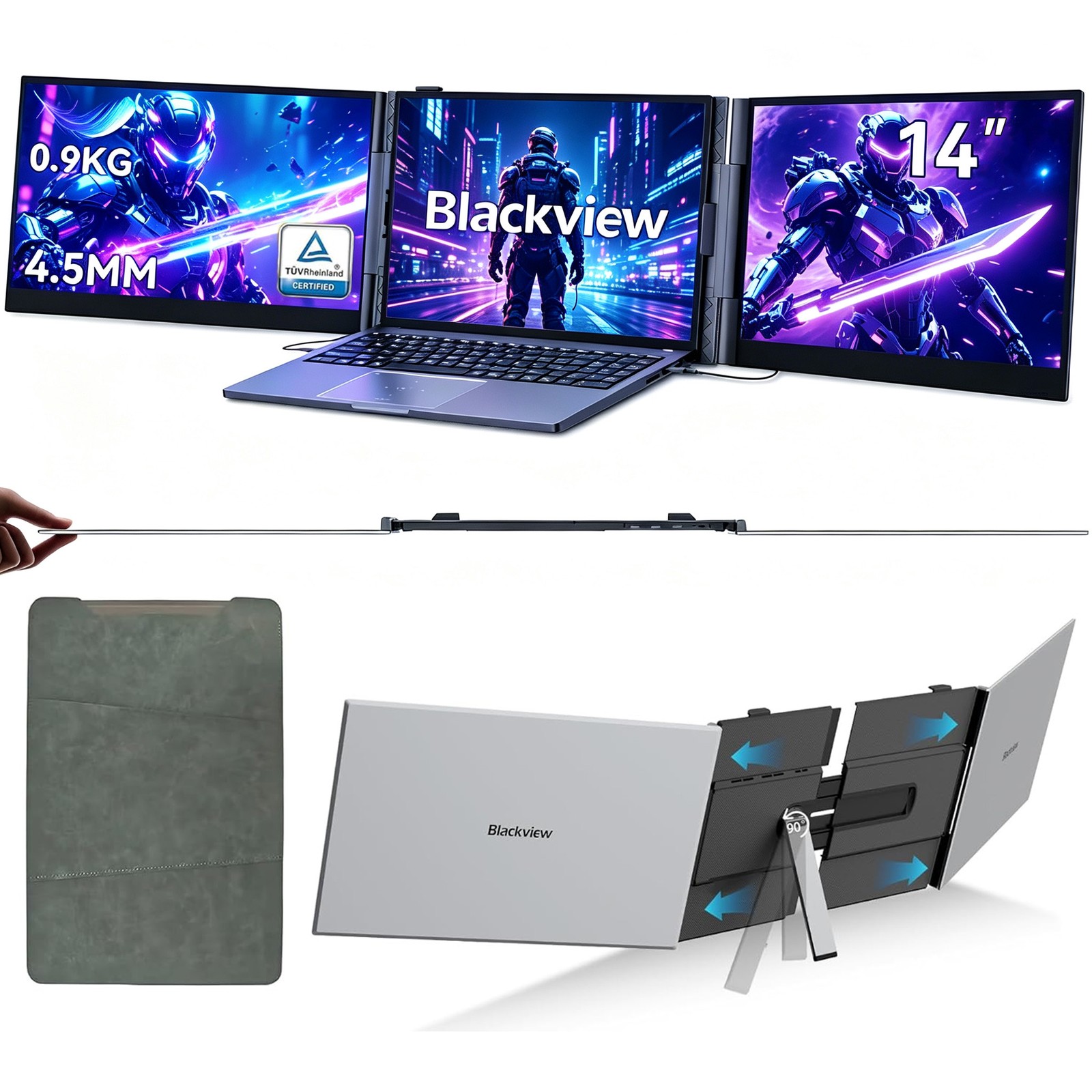 Blackview DCM6 Laptop Screen Extender 14in FHD IPS Portable Monitor For 13.3‑17″