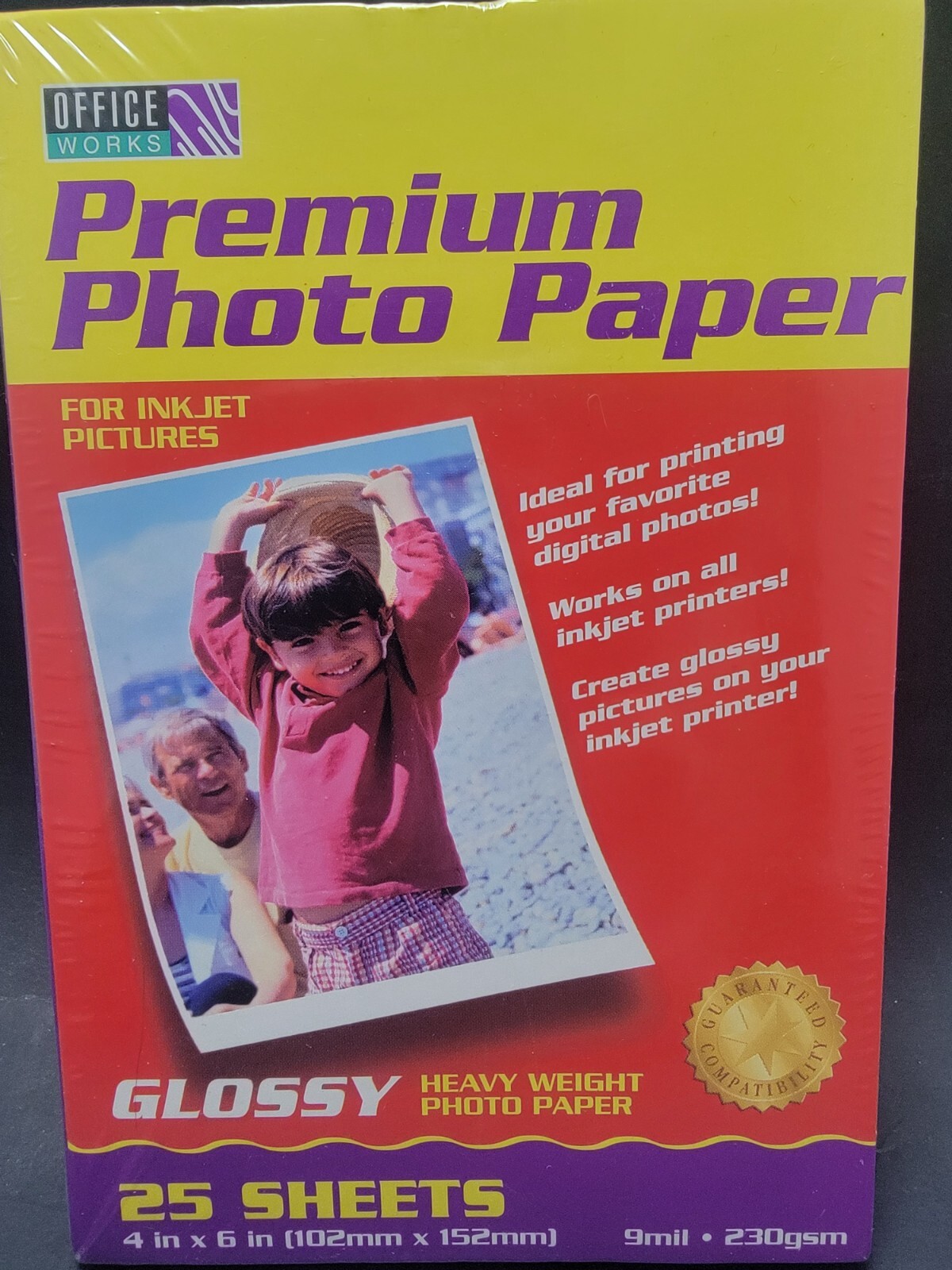 New Factory Sealed Premium InkJet  Photo Paper 4"x6" w/ 25 Sheets made in Italy
