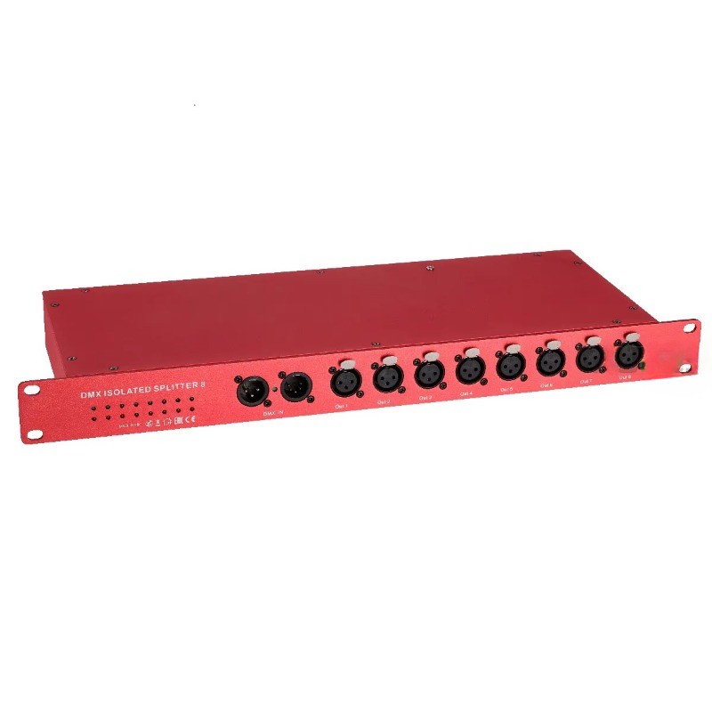 Premium DMX Isolated Splitter 8 Channels with 3/5pin Output Signa Amplifier