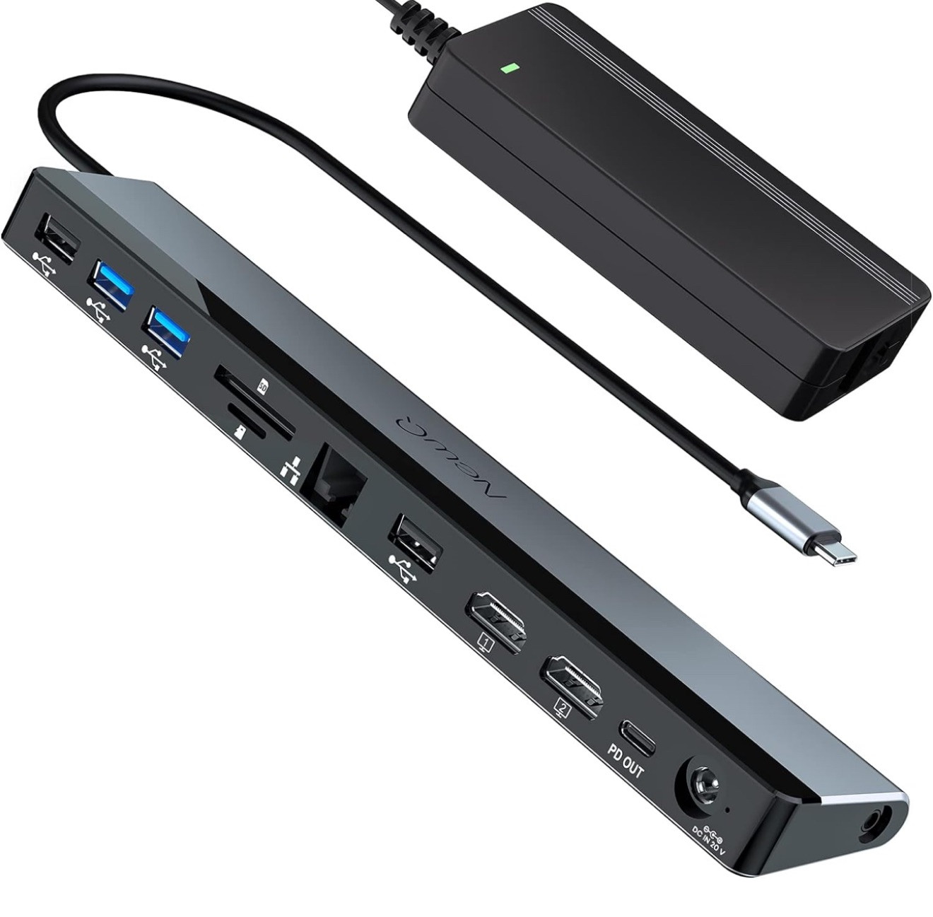 USB C Docking Station Dual Monitor with 96W Adapter NewQ 12-in-1 Thunderbolt 3