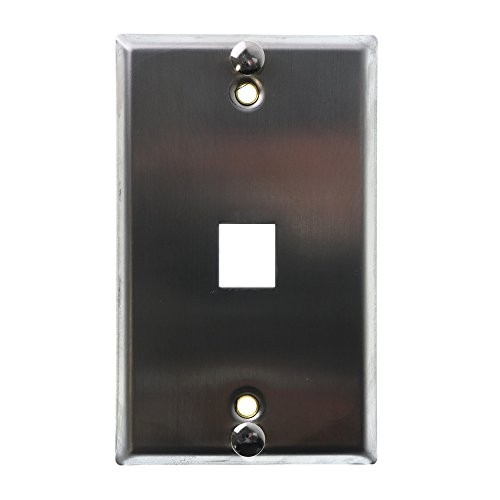 Stainless Steel Wall Phone Jack Plate QuickPort Compatible Leviton 304 Finish