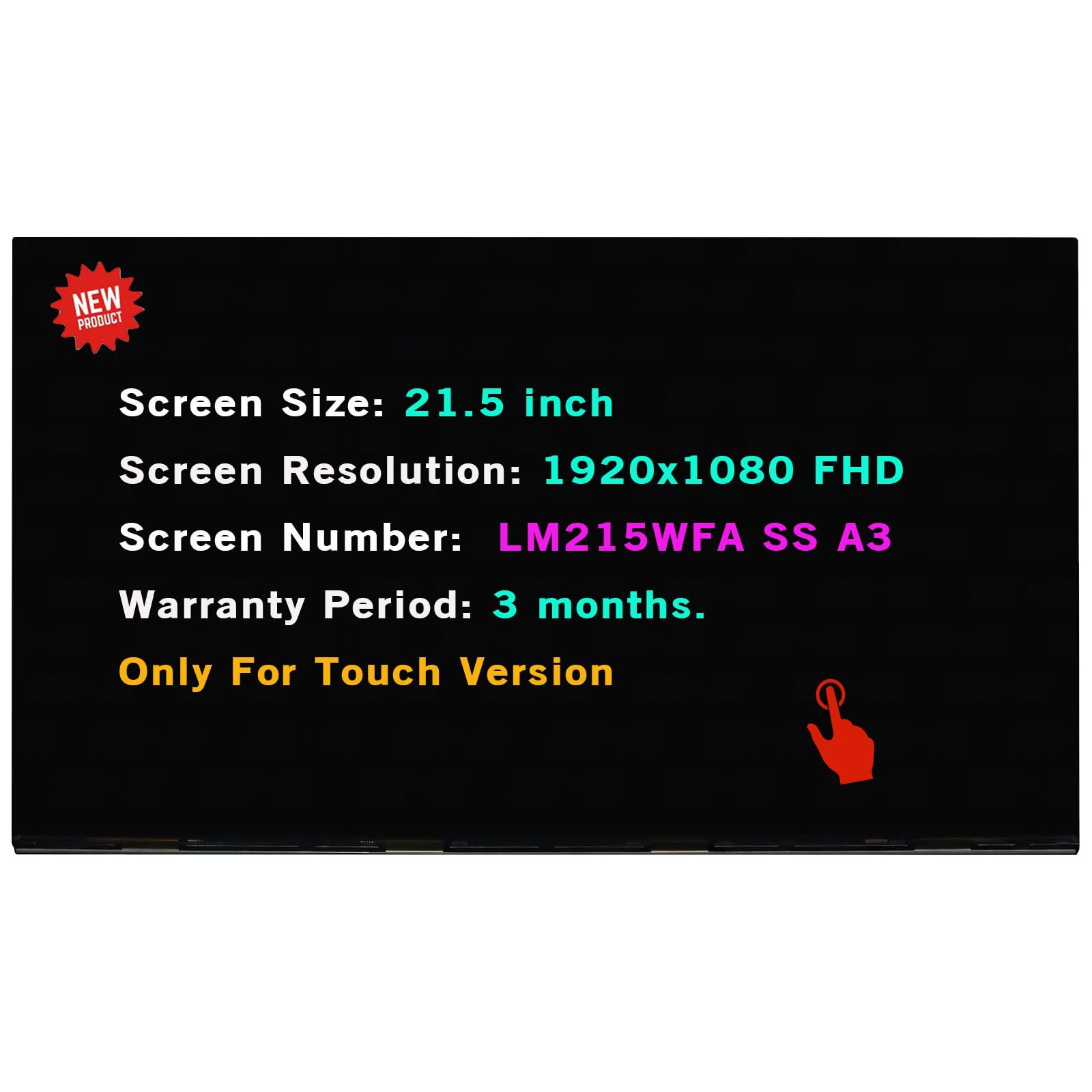 21.5" New LCD Touch Screen LM215WFA-SSA3 LM215WFA SS A3 Replacement Display FHD