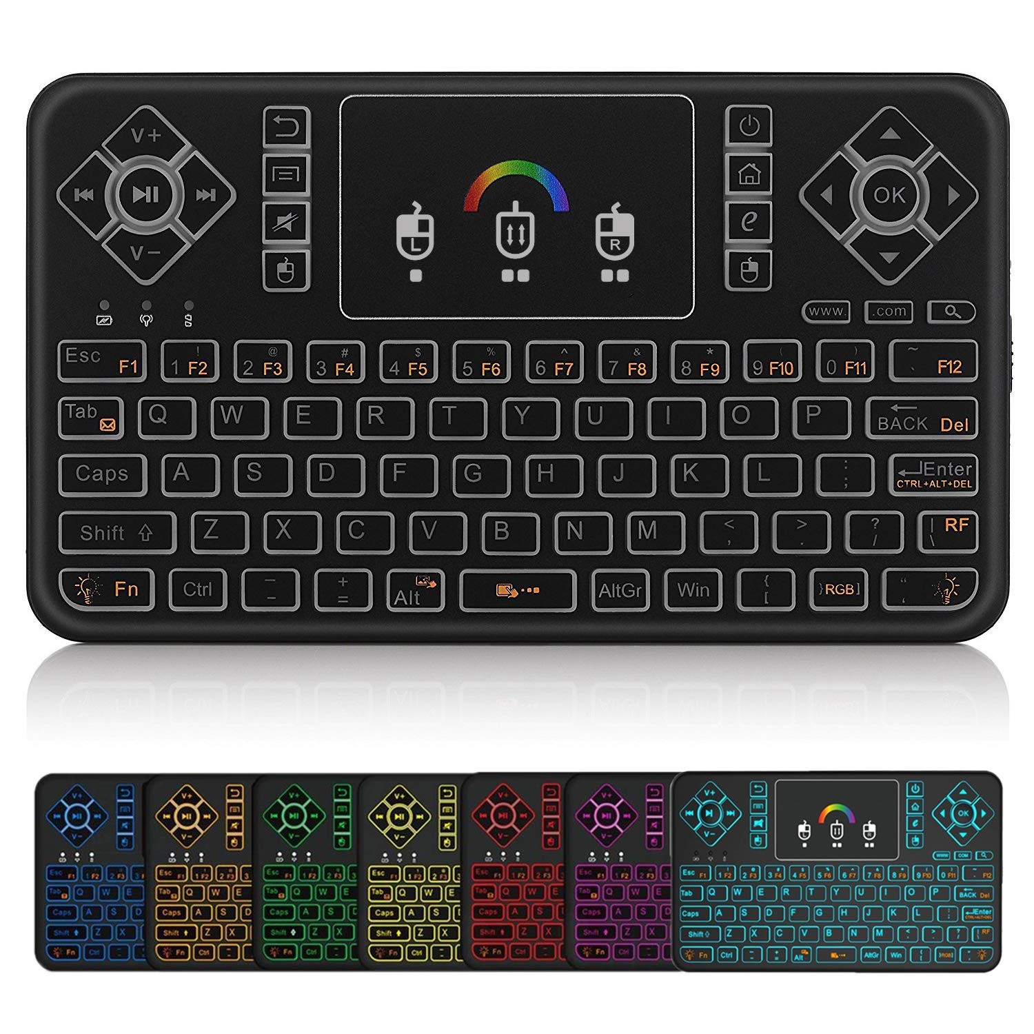 Q9 Mini Wireless Keyboard Touchpad Backlit For PC Windows 7/8/10 Pi 4